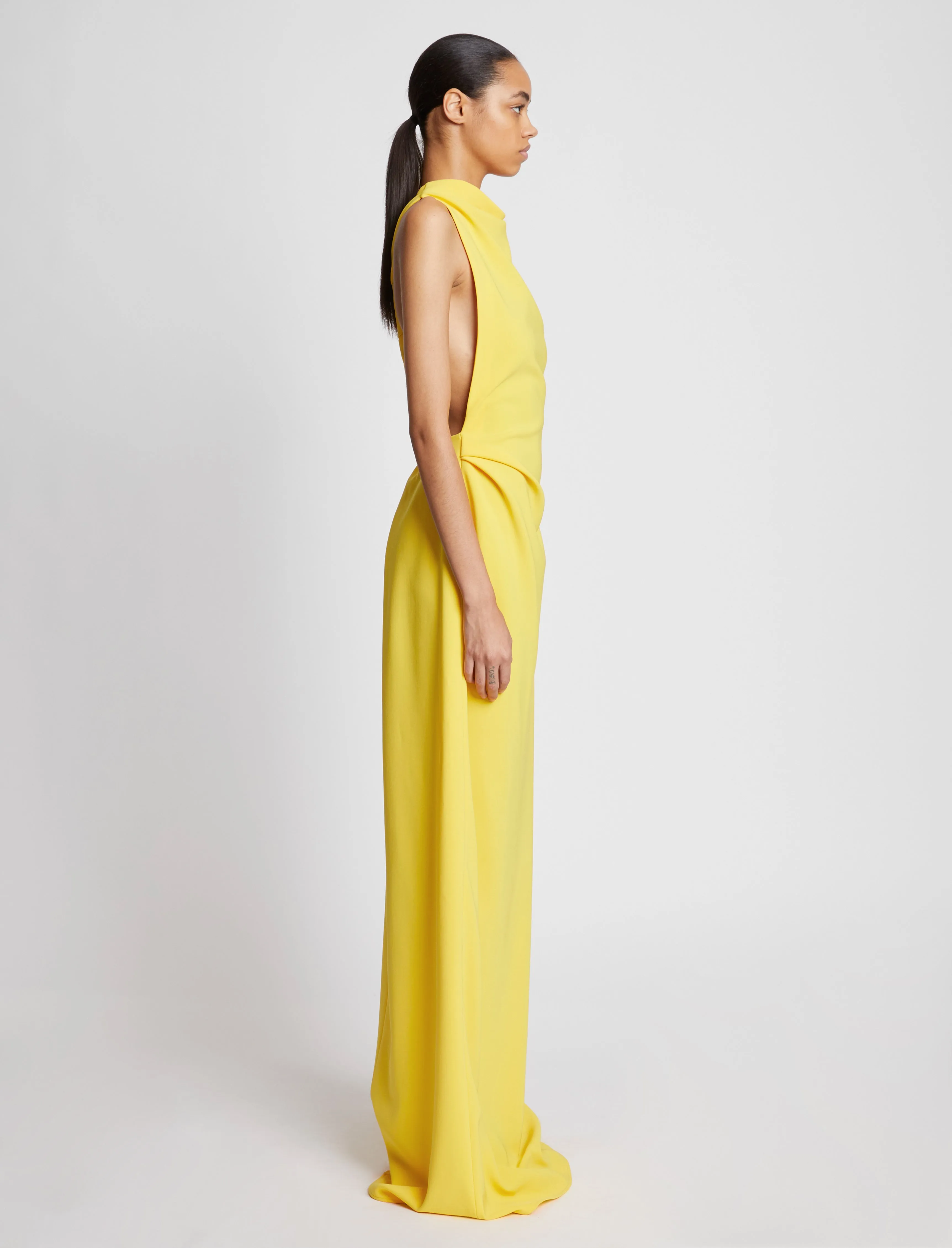 Faye Backless Twist Back Dress in Matte Viscose Crepe sold by Proenza Schouler product image thumbnail 3