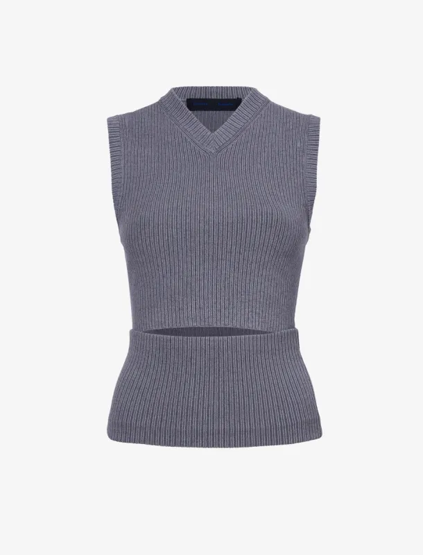 Cruz Vest in Midweight Viscose Rib sold by Proenza Schouler