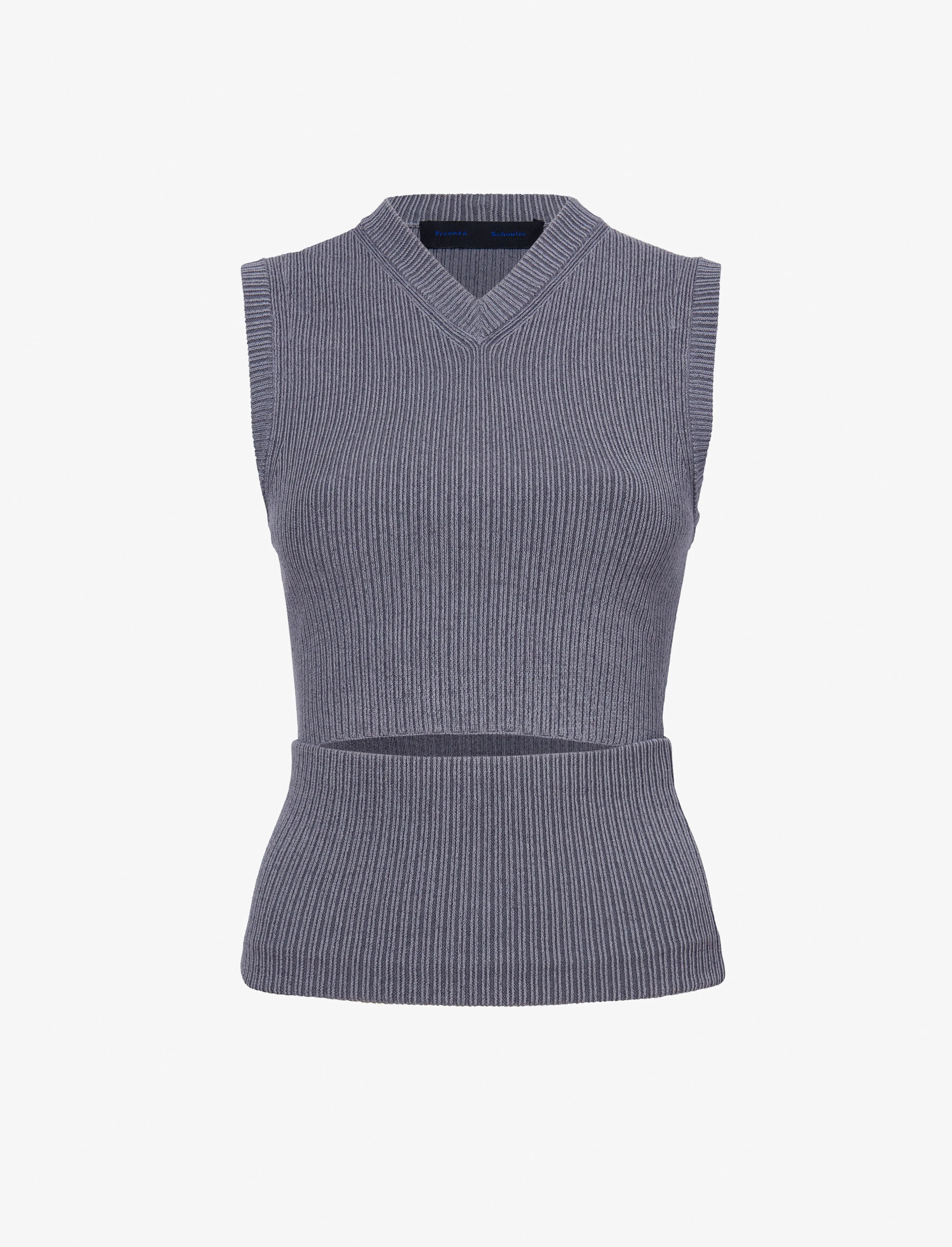 Cruz Vest in Midweight Viscose Rib sold by Proenza Schouler