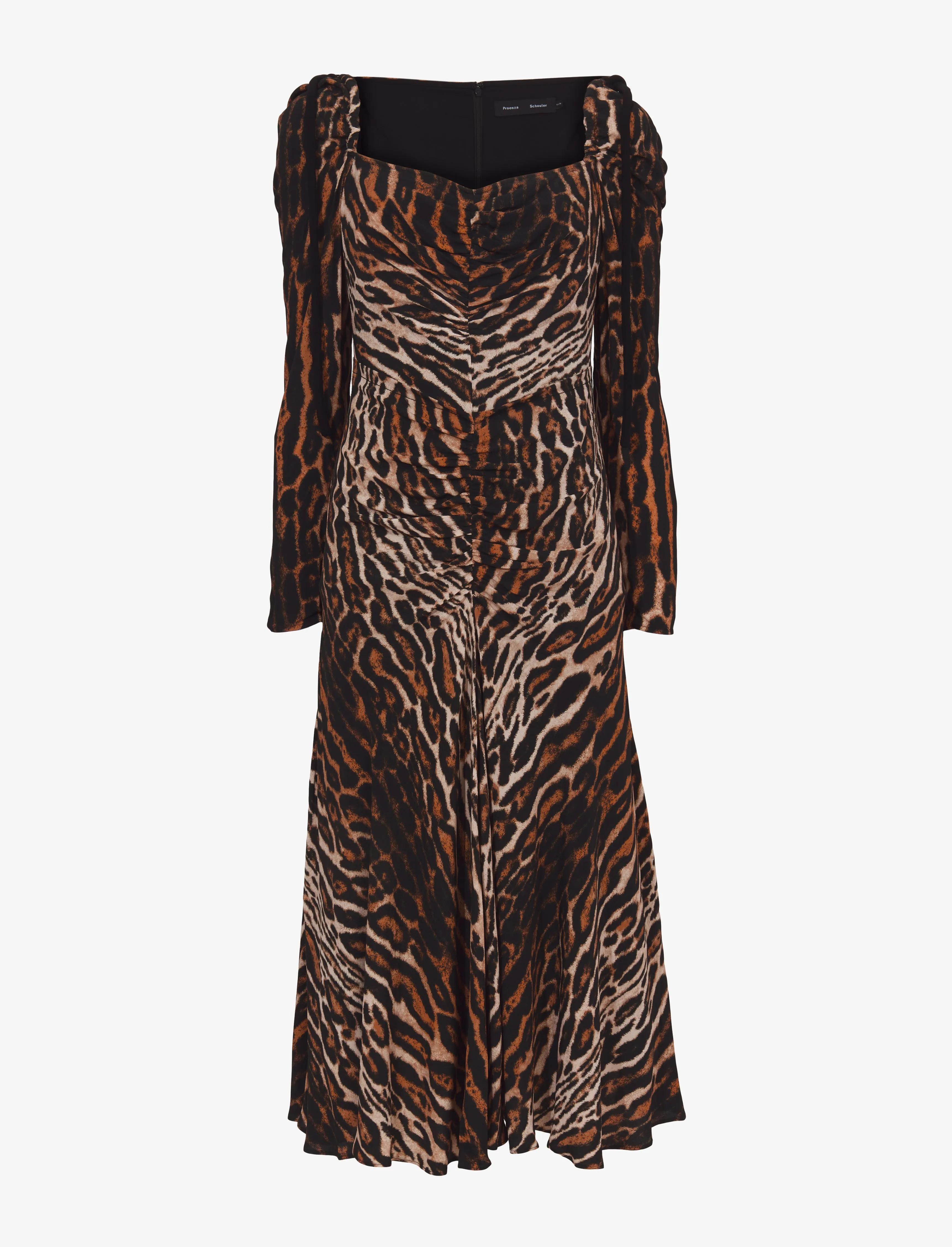 Leopard Crepe de Chine Cinched Dress - BROWN MULTI sold by Proenza Schouler