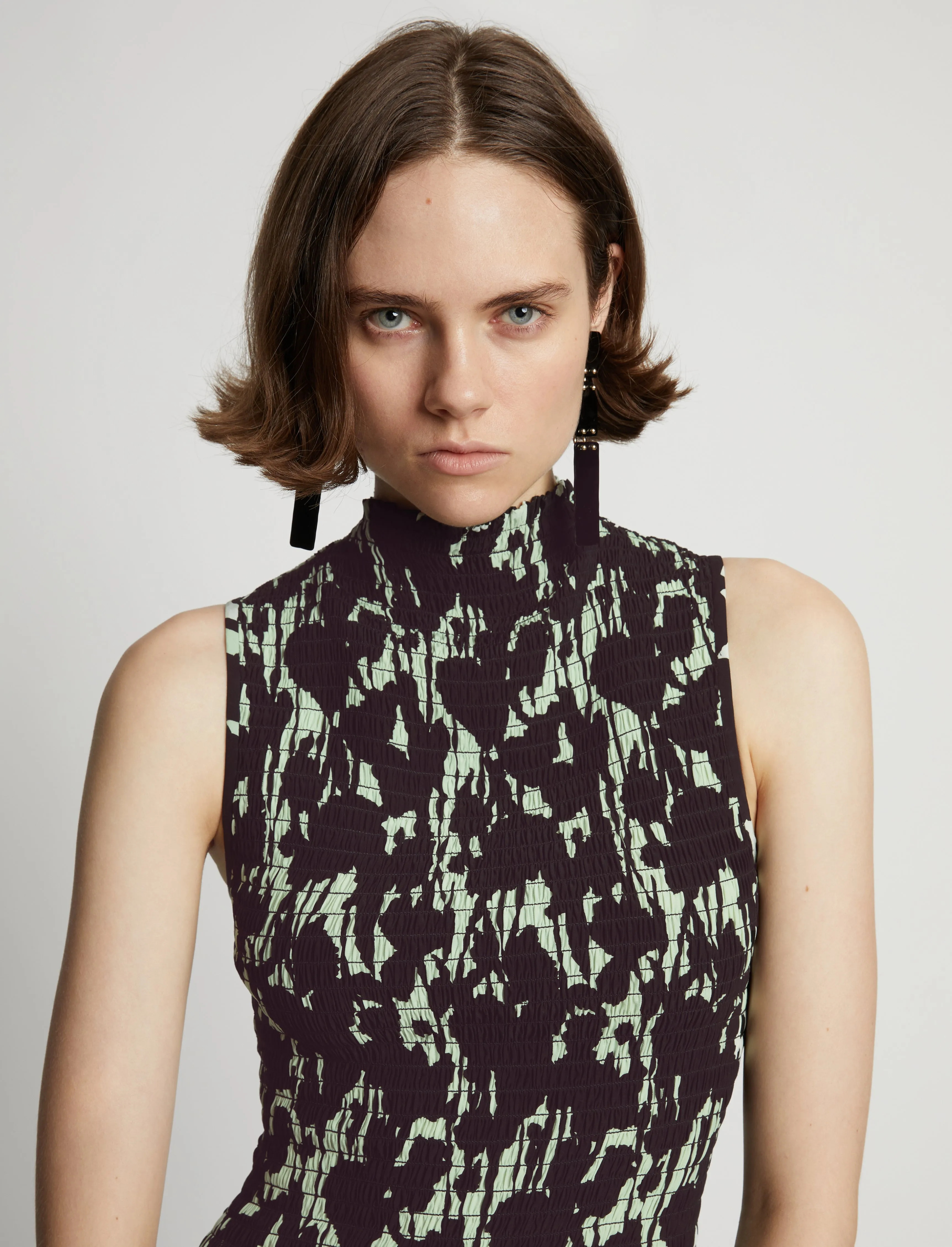 Printed Smocked Mini Dress sold by Proenza Schouler product image thumbnail 5