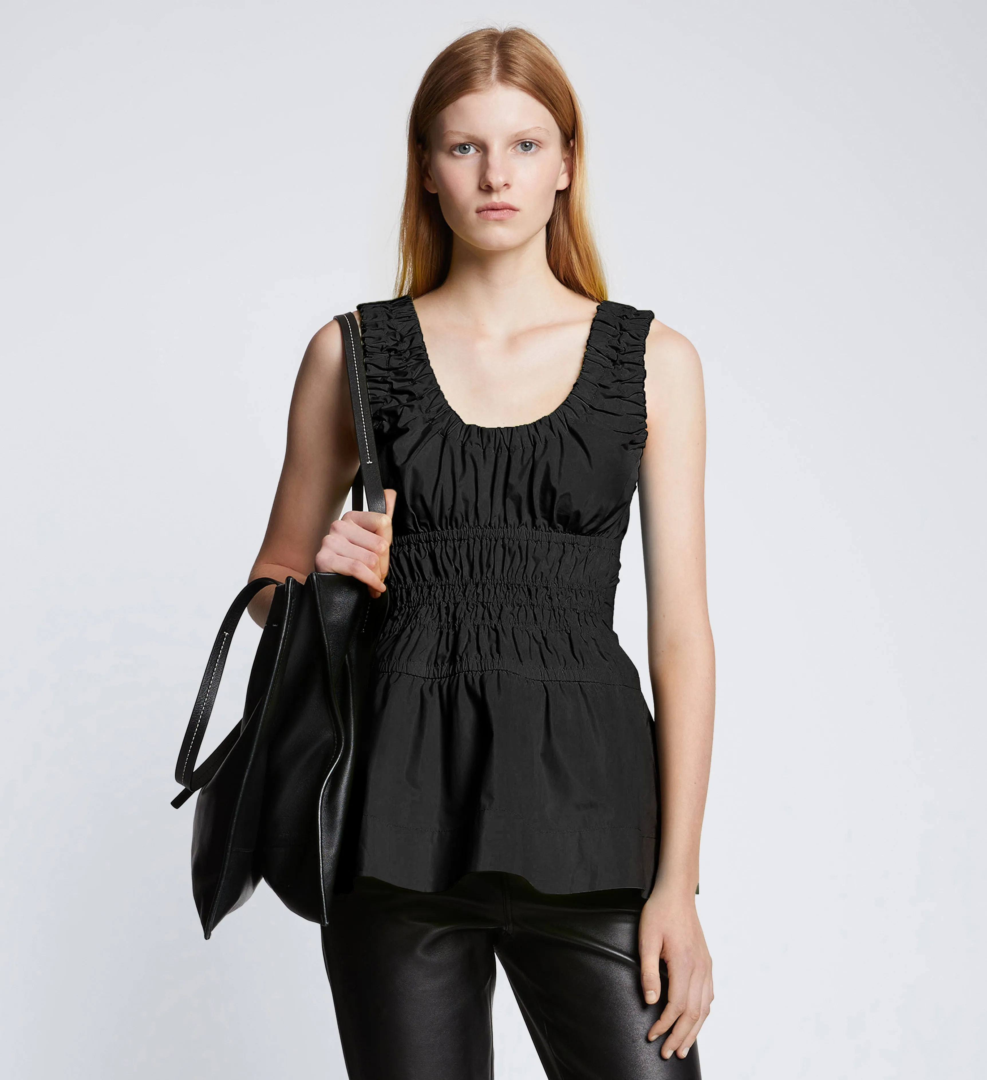 Poplin Gathered Tank Top sold by Proenza Schouler product image thumbnail 2
