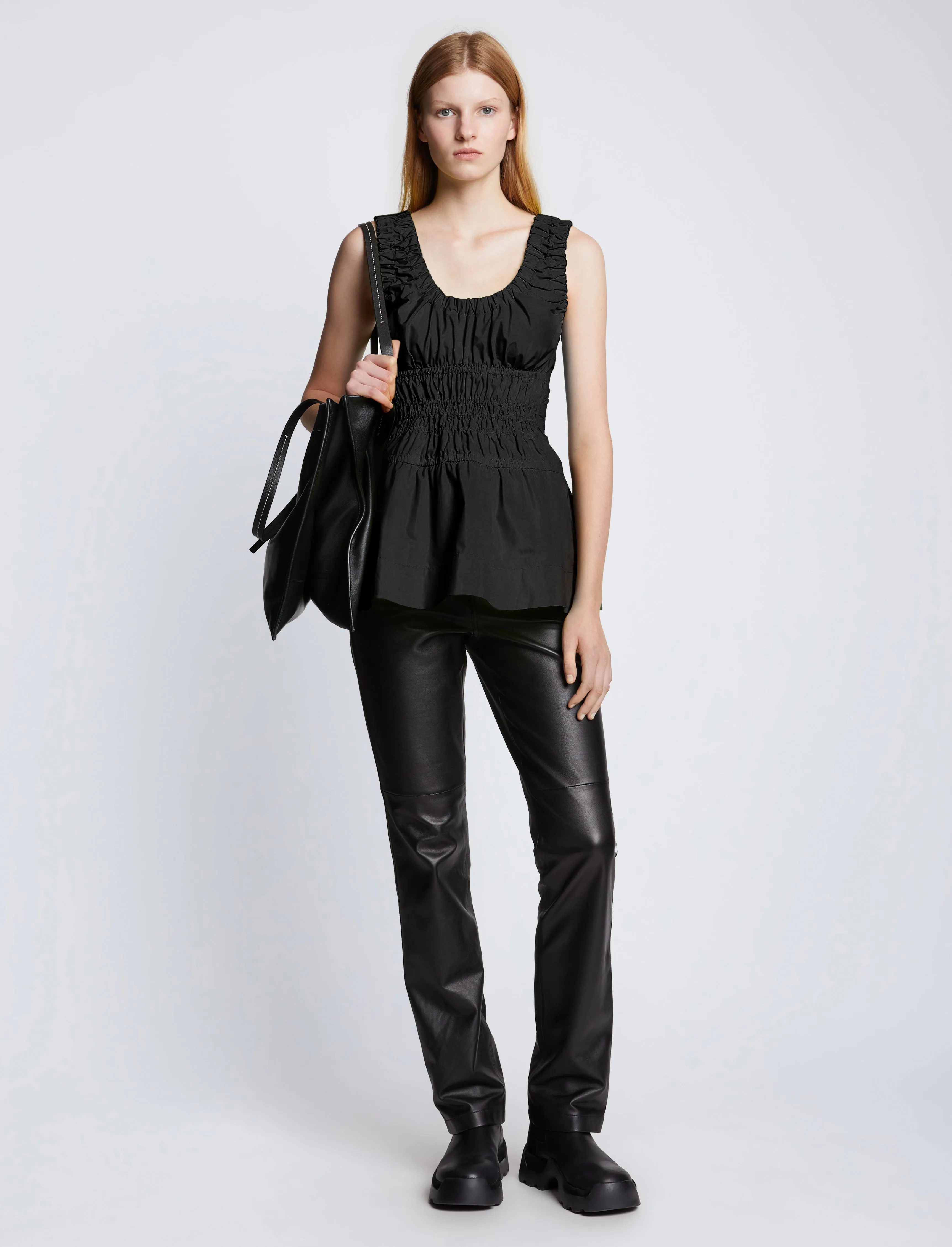 Poplin Gathered Tank Top sold by Proenza Schouler product image thumbnail 3
