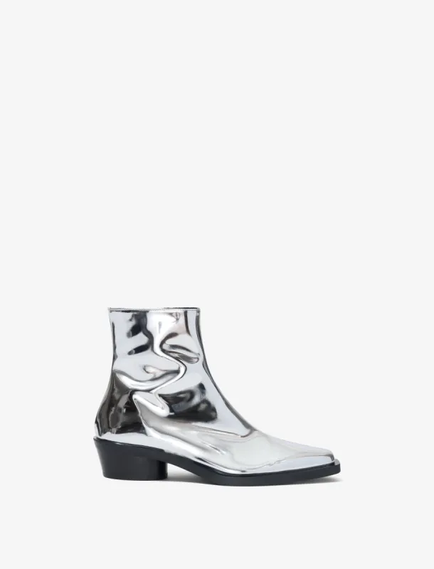 Bronco Ankle Boots in Mirrored Metallic sold by Proenza Schouler