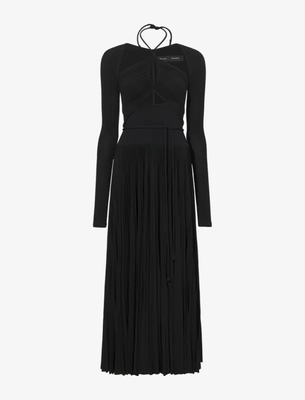 Pleated Matte Jersey Halter Dress - BLACK made by Proenza Schouler