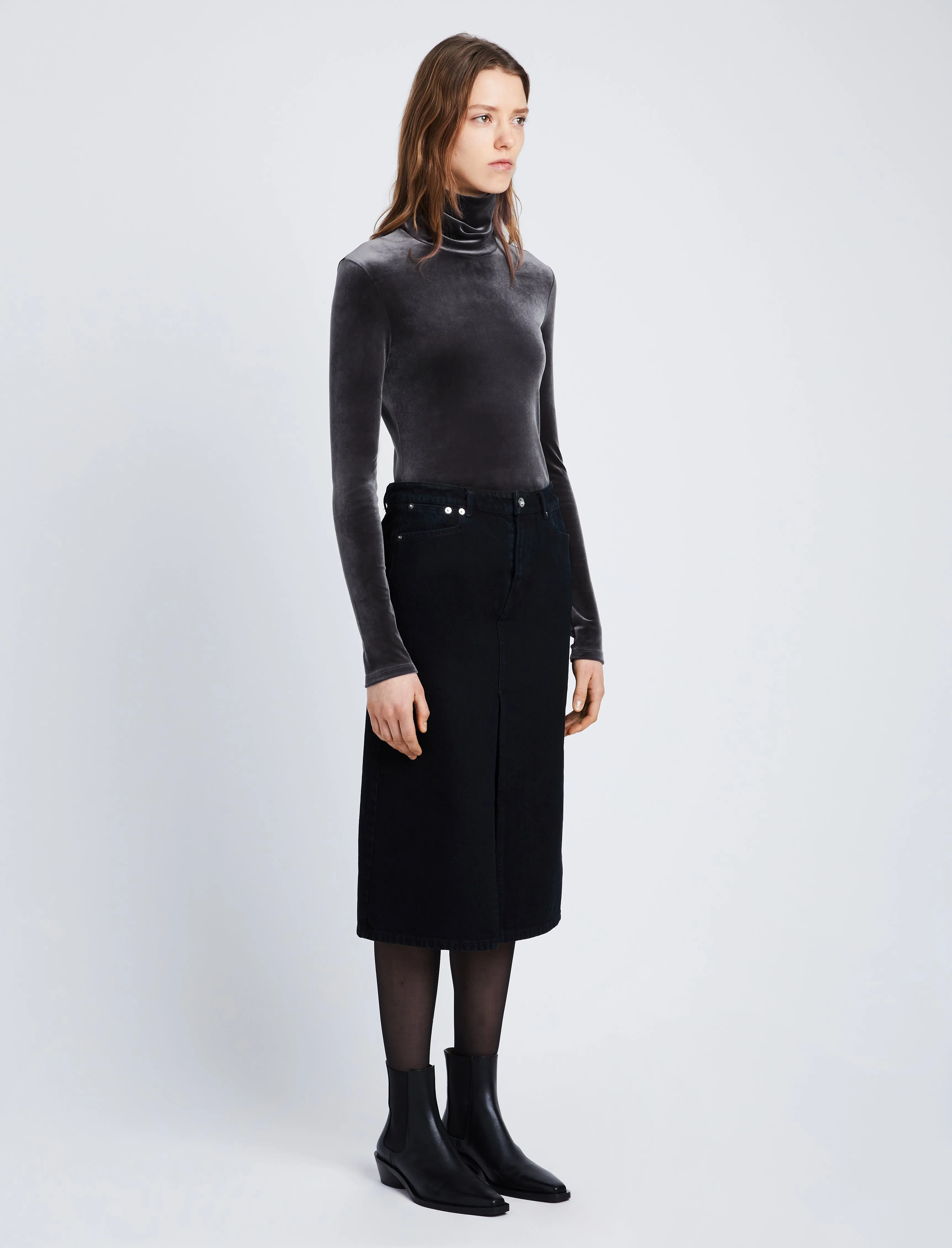 Stretch Velvet Turtleneck Top sold by Proenza Schouler product image thumbnail 4