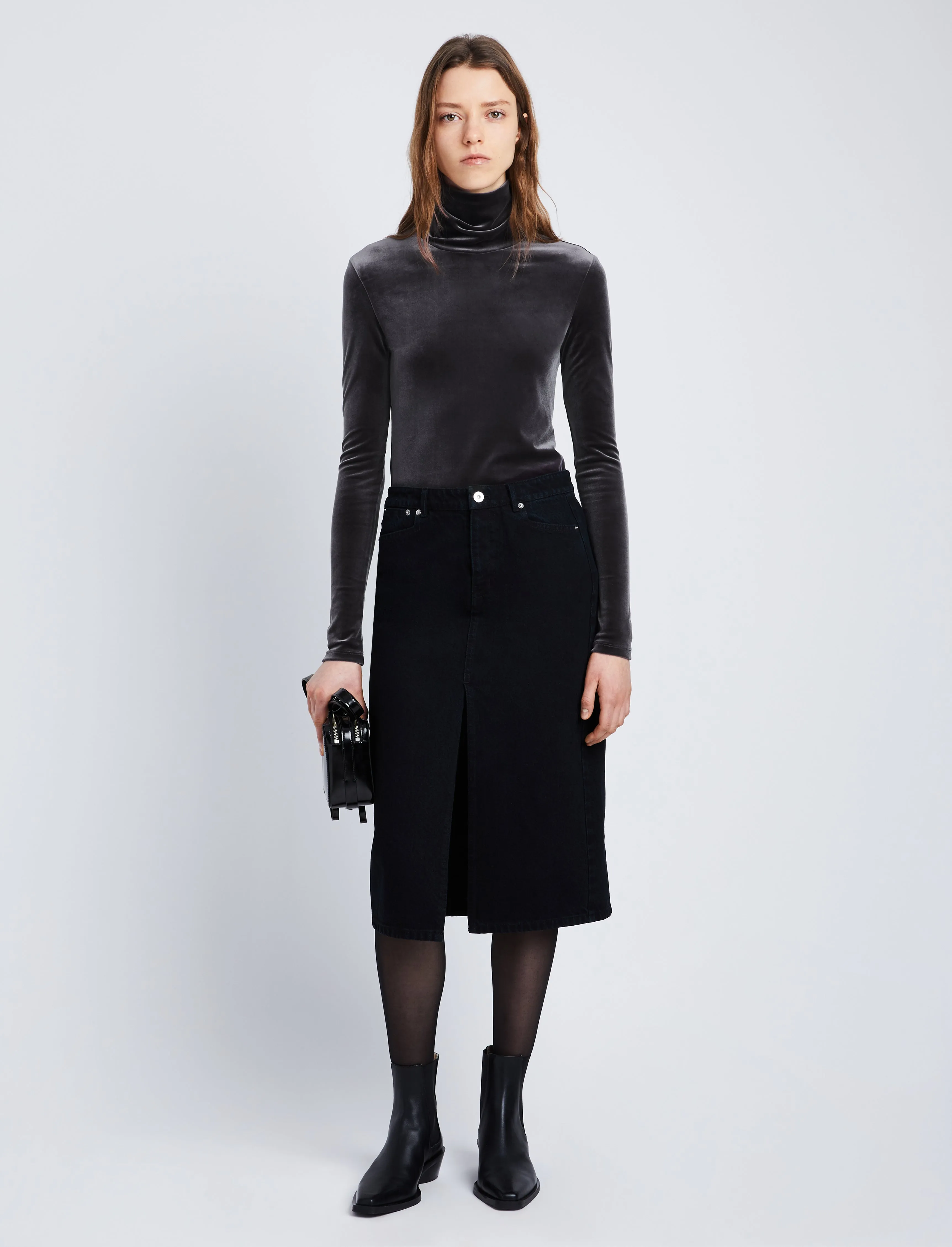Stretch Velvet Turtleneck Top sold by Proenza Schouler product image thumbnail 3