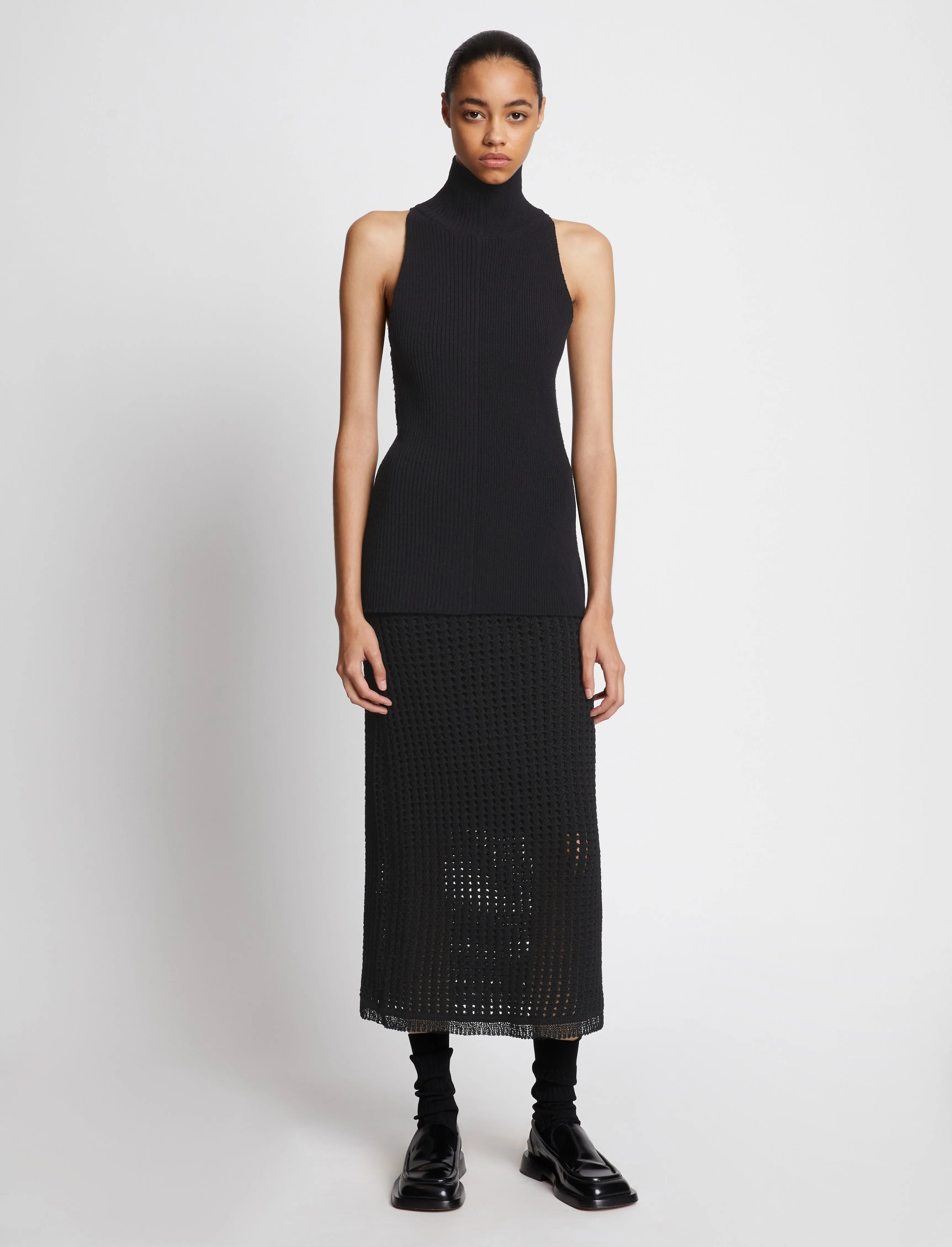 Cotton Rib Sleeveless Tank - BLACK sold by Proenza Schouler product image thumbnail 3