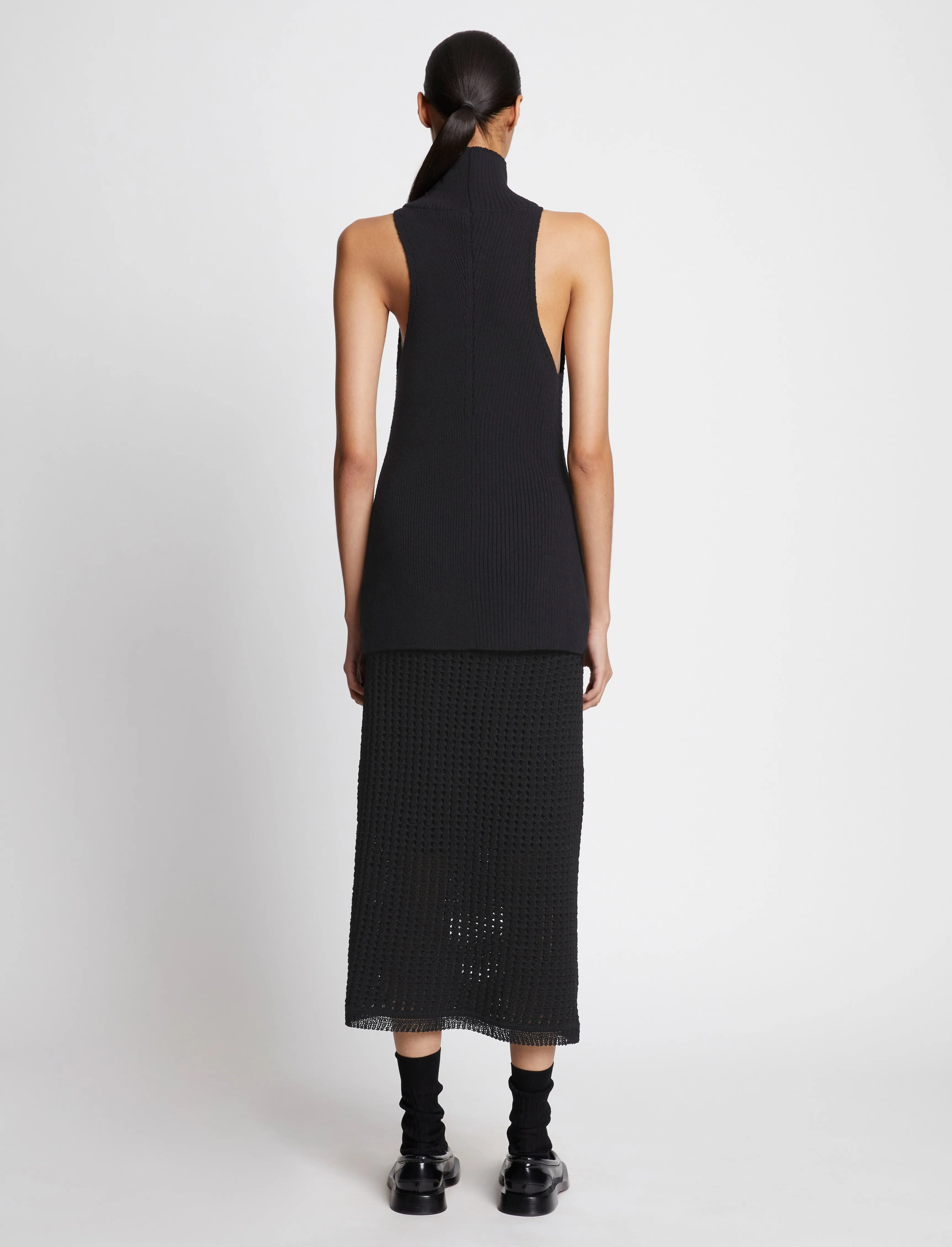 Cotton Rib Sleeveless Tank - BLACK sold by Proenza Schouler product image thumbnail 5
