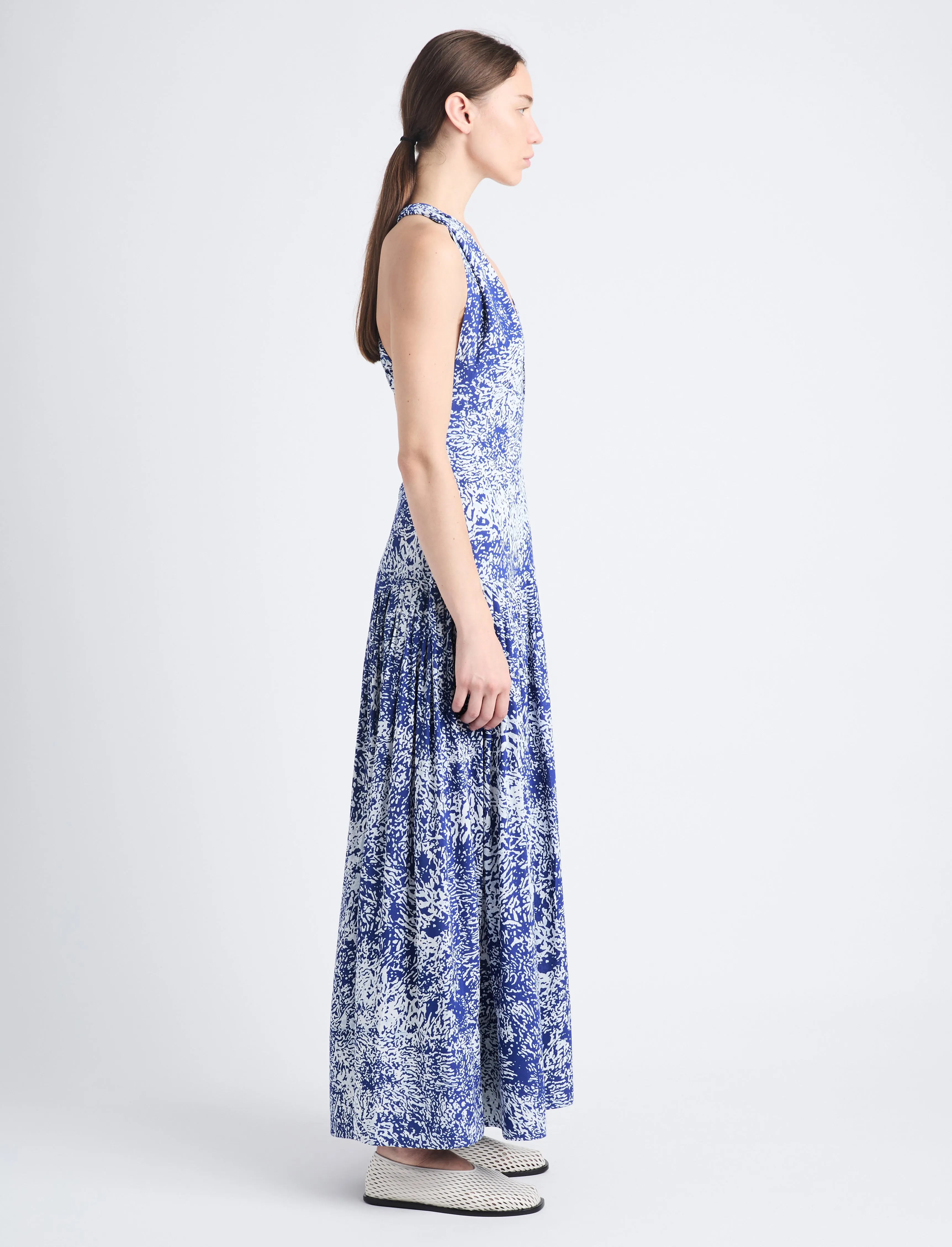 Simone Twist Back Dress in Printed Viscose Crepe sold by Proenza Schouler product image thumbnail 3