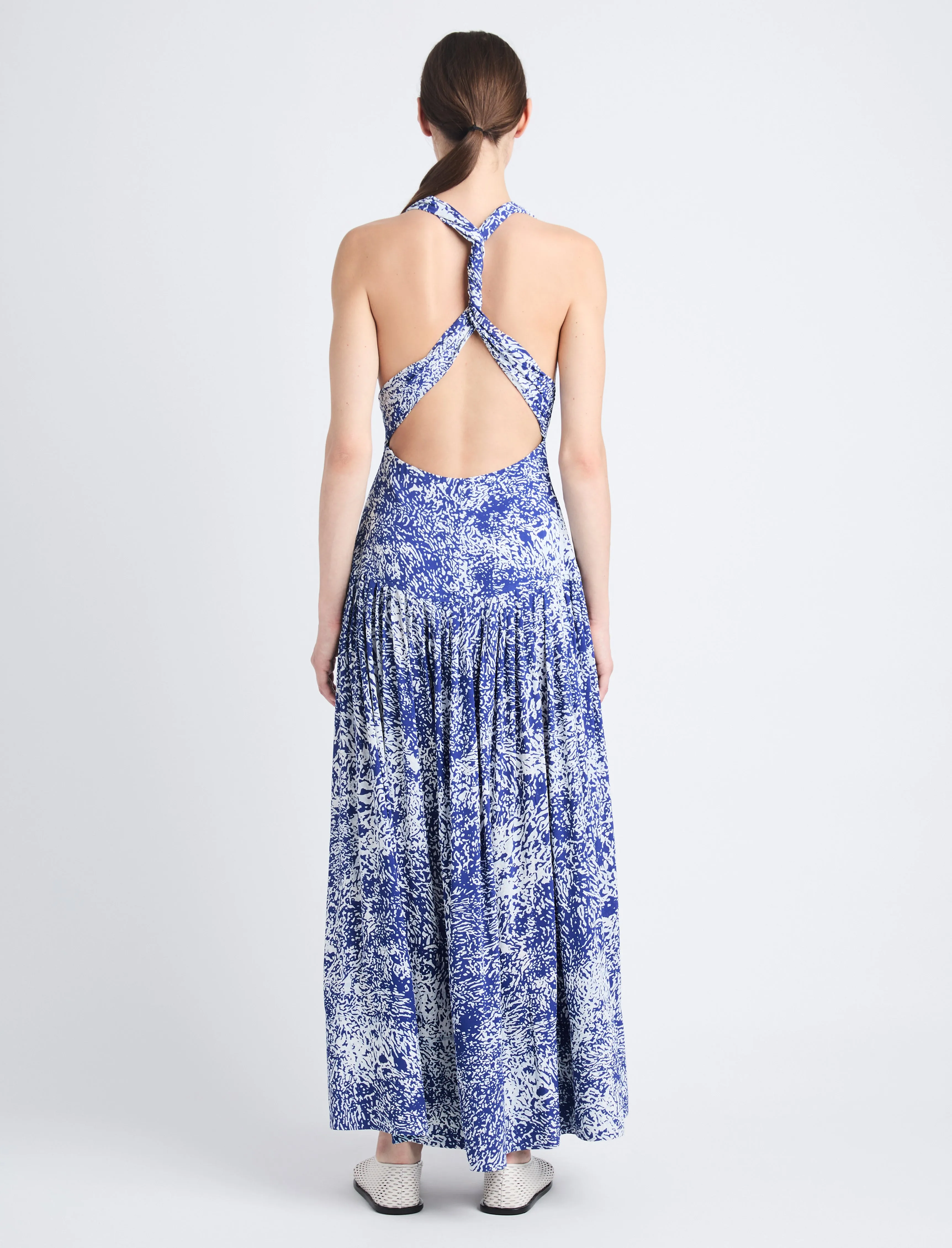 Simone Twist Back Dress in Printed Viscose Crepe sold by Proenza Schouler product image thumbnail 4