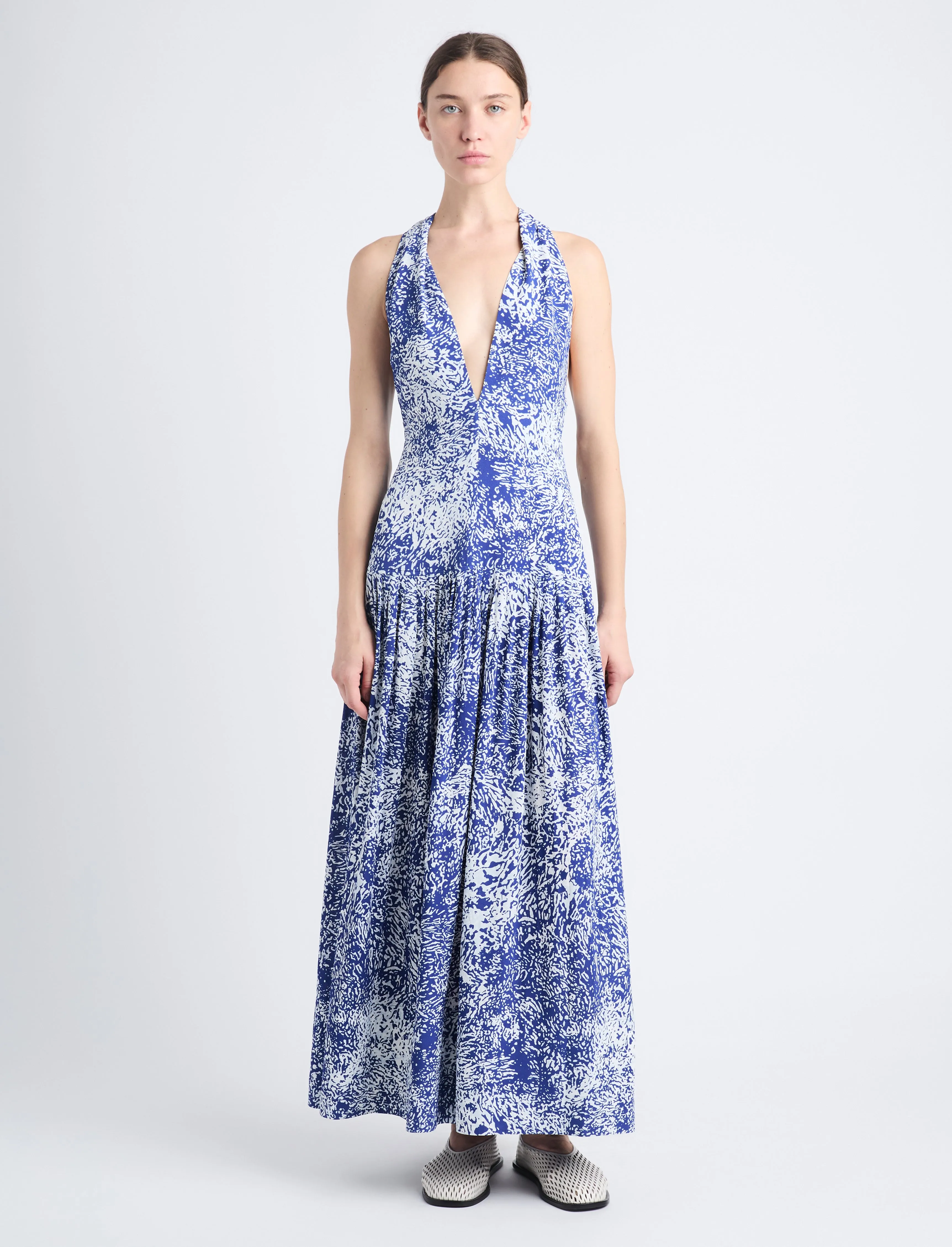 Simone Twist Back Dress in Printed Viscose Crepe sold by Proenza Schouler product image thumbnail 2
