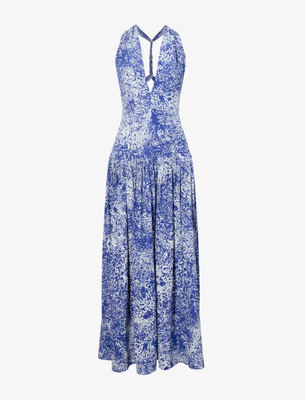 Simone Twist Back Dress in Printed Viscose Crepe made by Proenza Schouler