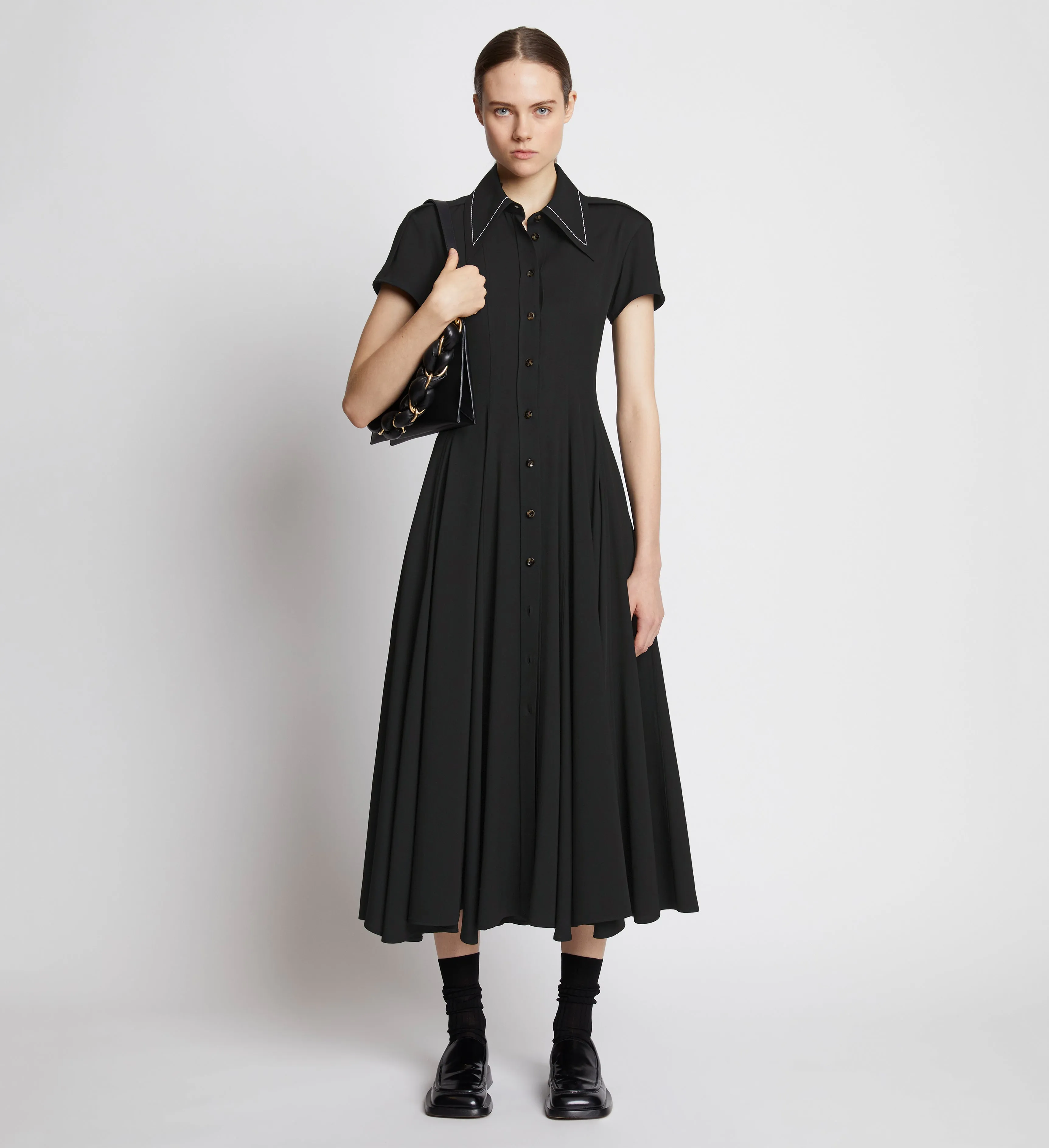 Lightweight Crepe Buttoned Dress sold by Proenza Schouler product image thumbnail 2