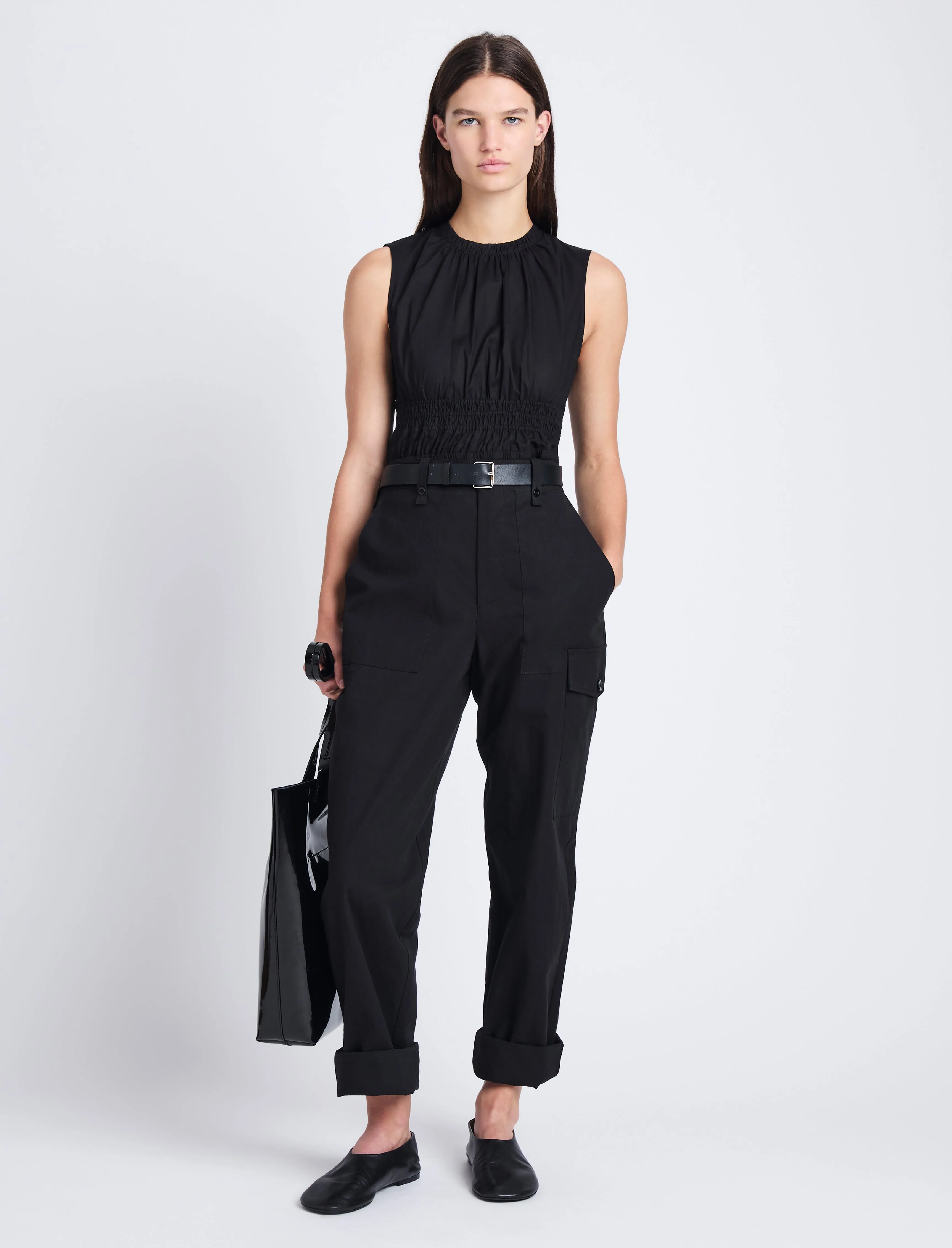 Octavia Pant in Solid Cotton Linen sold by Proenza Schouler product image thumbnail 2