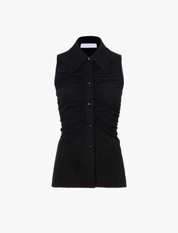 Florence Ruched Top in Matte Crepe Jersey sold by Proenza Schouler