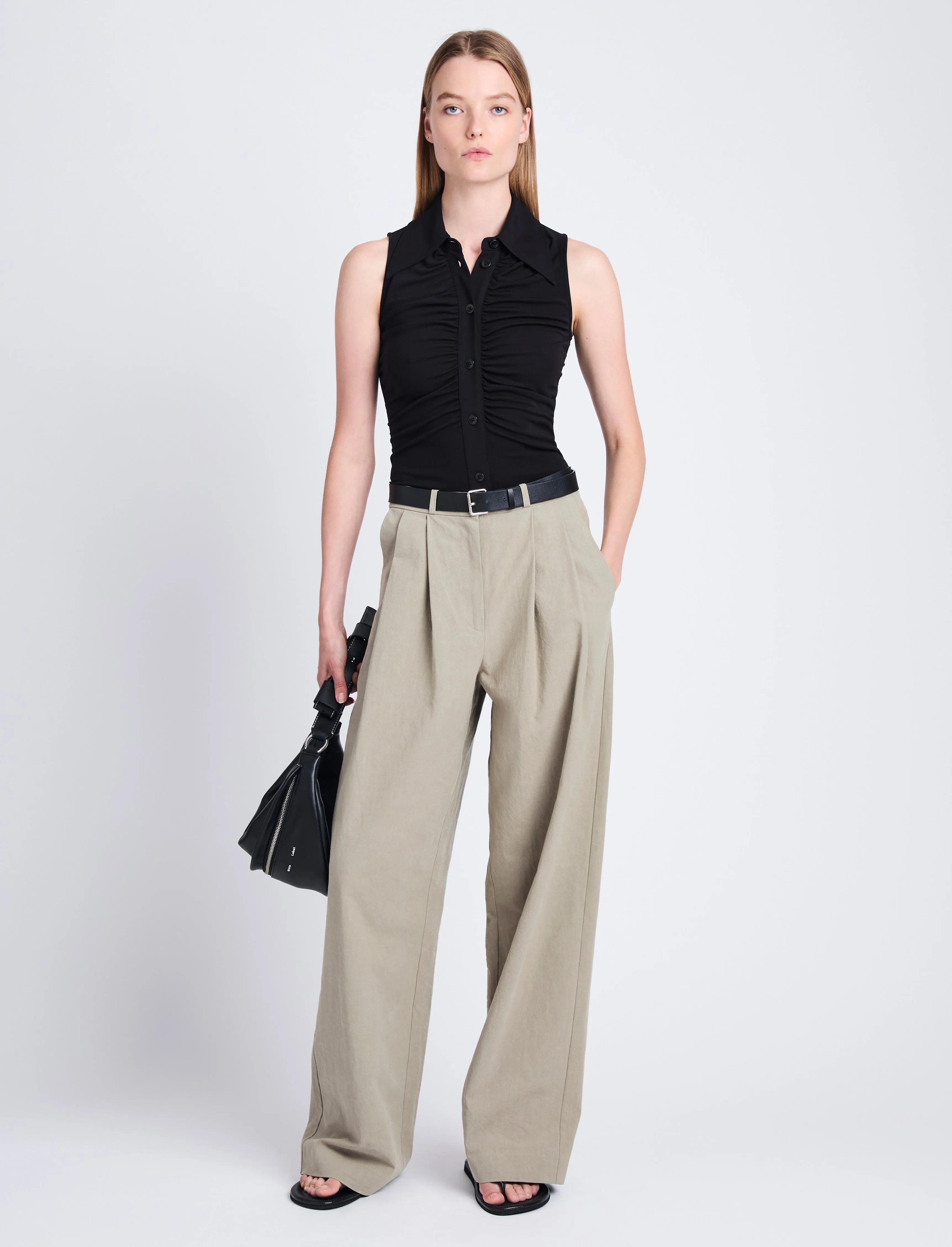 Florence Ruched Top in Matte Crepe Jersey sold by Proenza Schouler product image thumbnail 3
