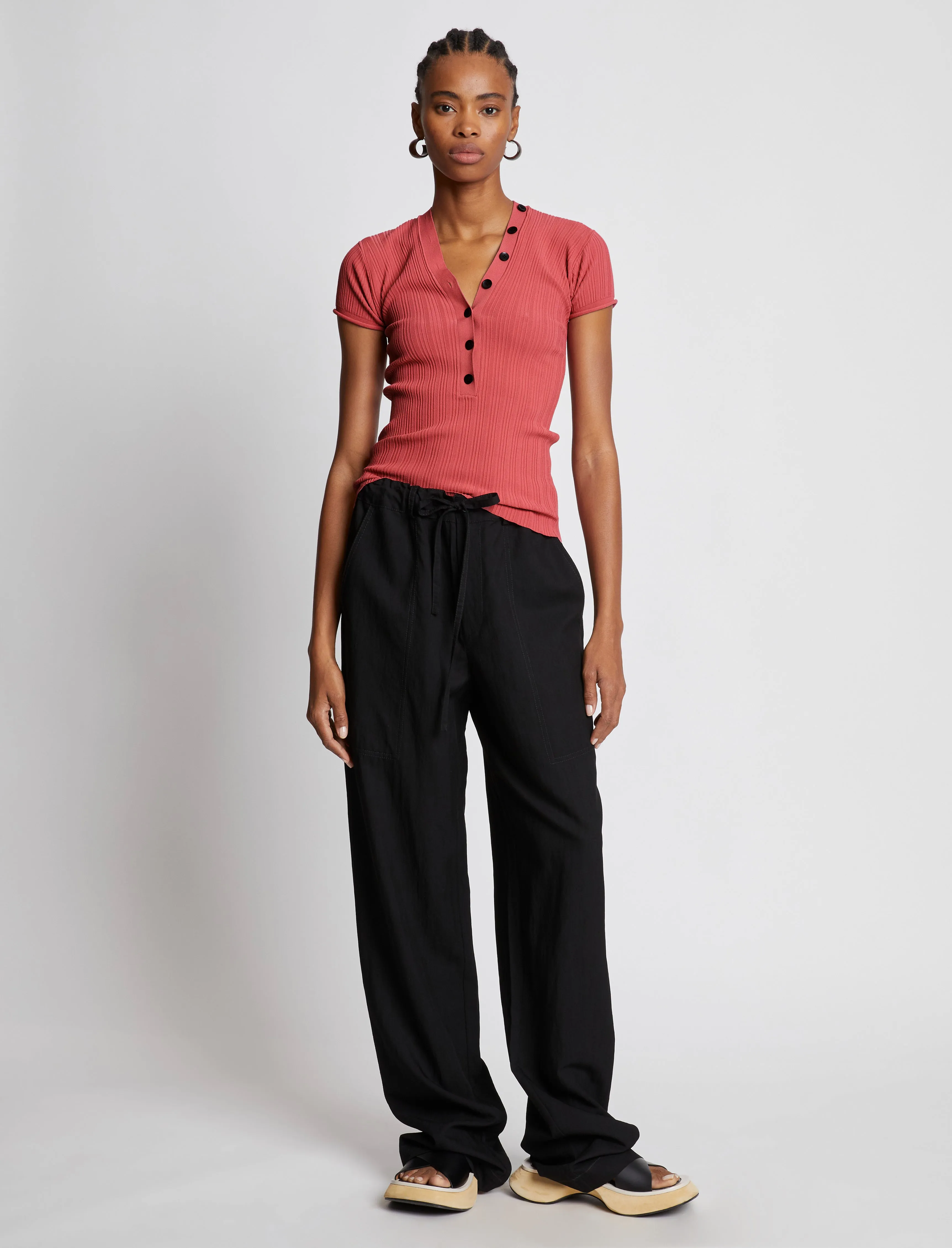 Rib Knit Polo Top sold by Proenza Schouler product image thumbnail 3