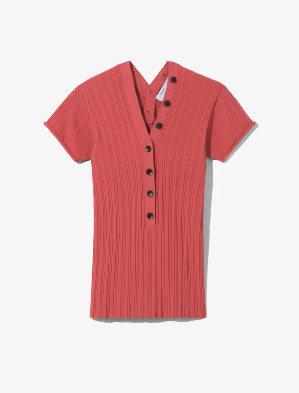 Rib Knit Polo Top sold by Proenza Schouler