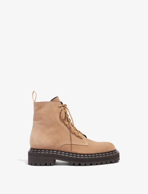 Lug Sole Combat Boots in Suede sold by Proenza Schouler