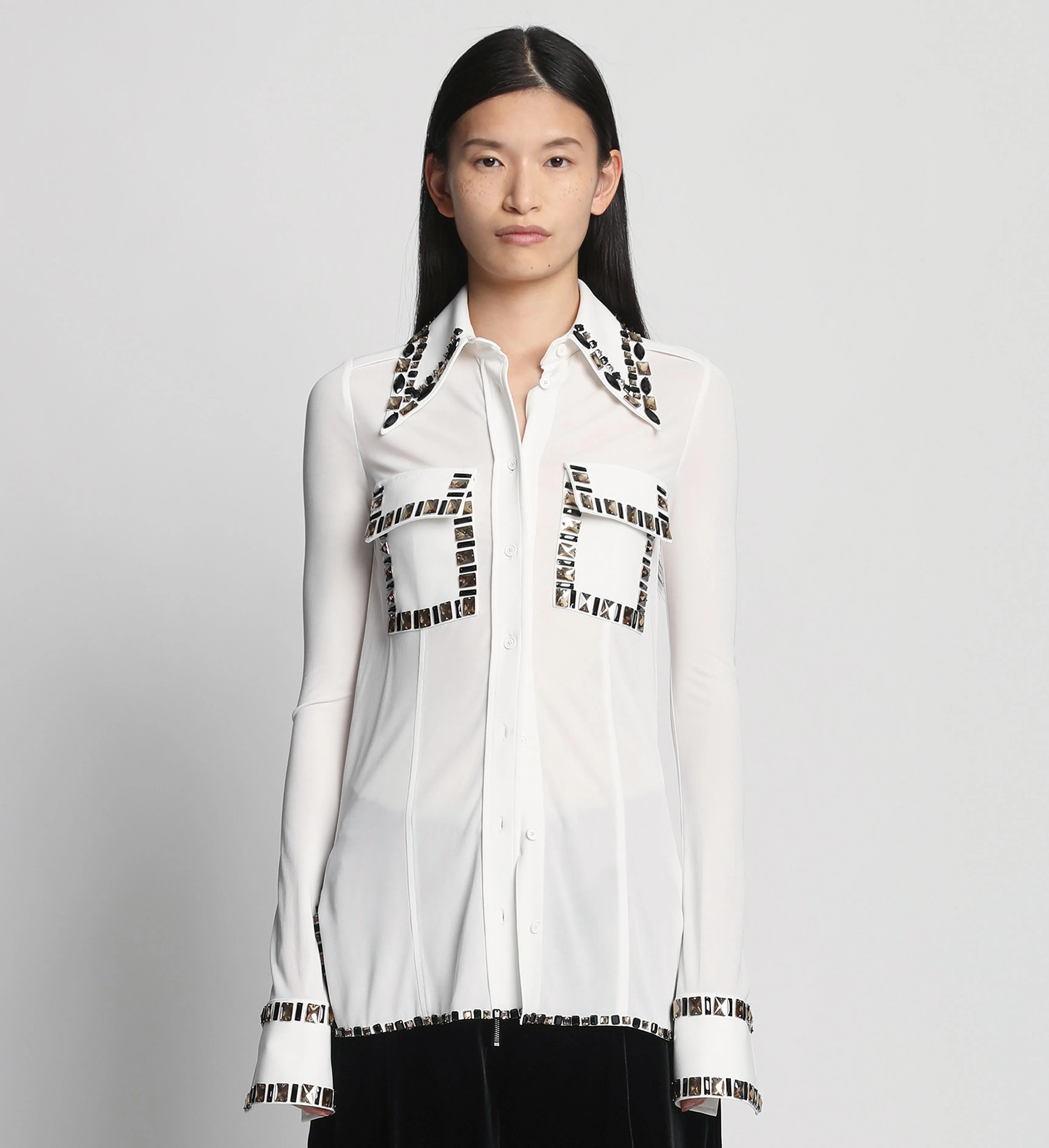 Embroidered Stone Jersey Shirt - WHITE MULTI sold by Proenza Schouler product image thumbnail 2