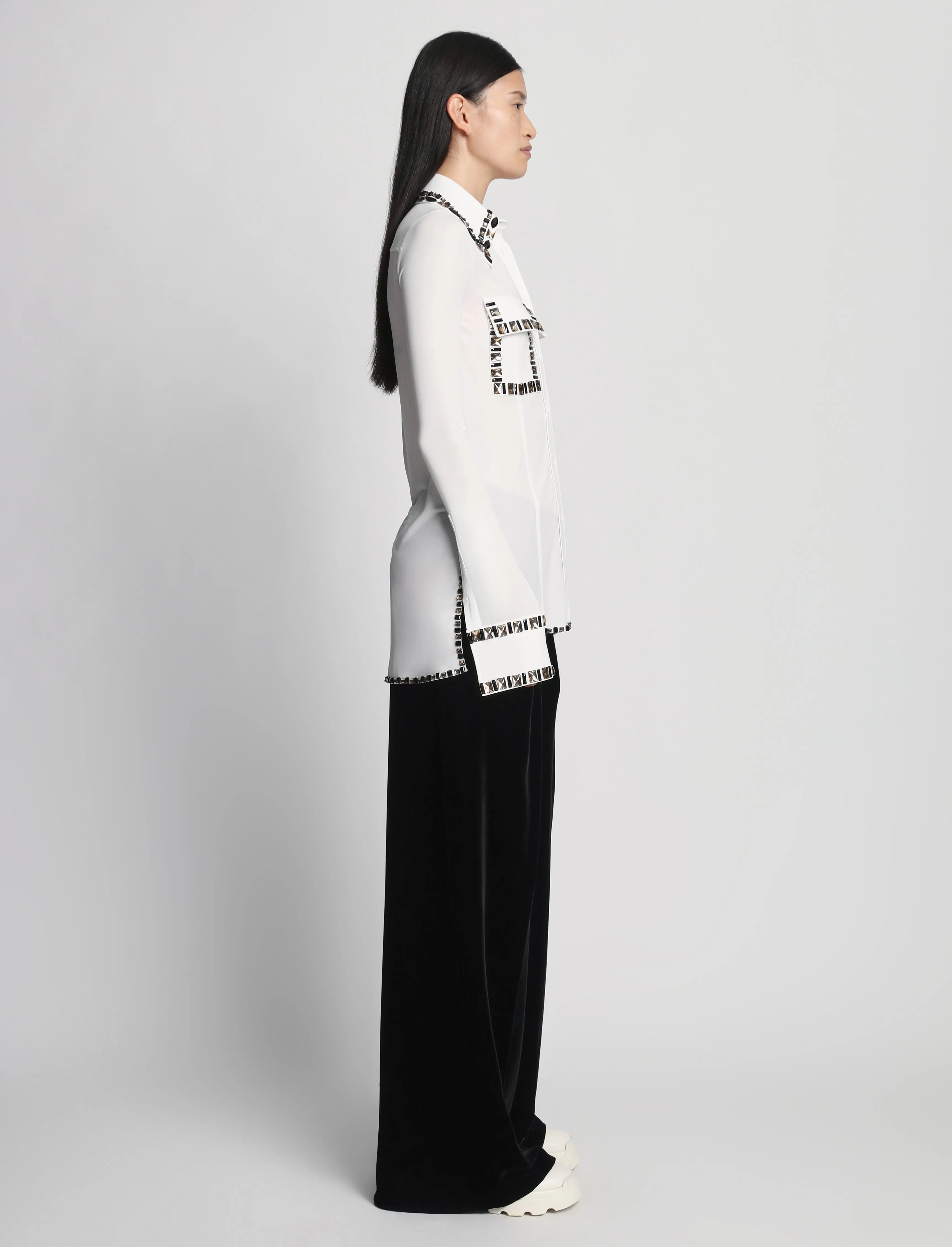 Embroidered Stone Jersey Shirt - WHITE MULTI sold by Proenza Schouler product image thumbnail 4