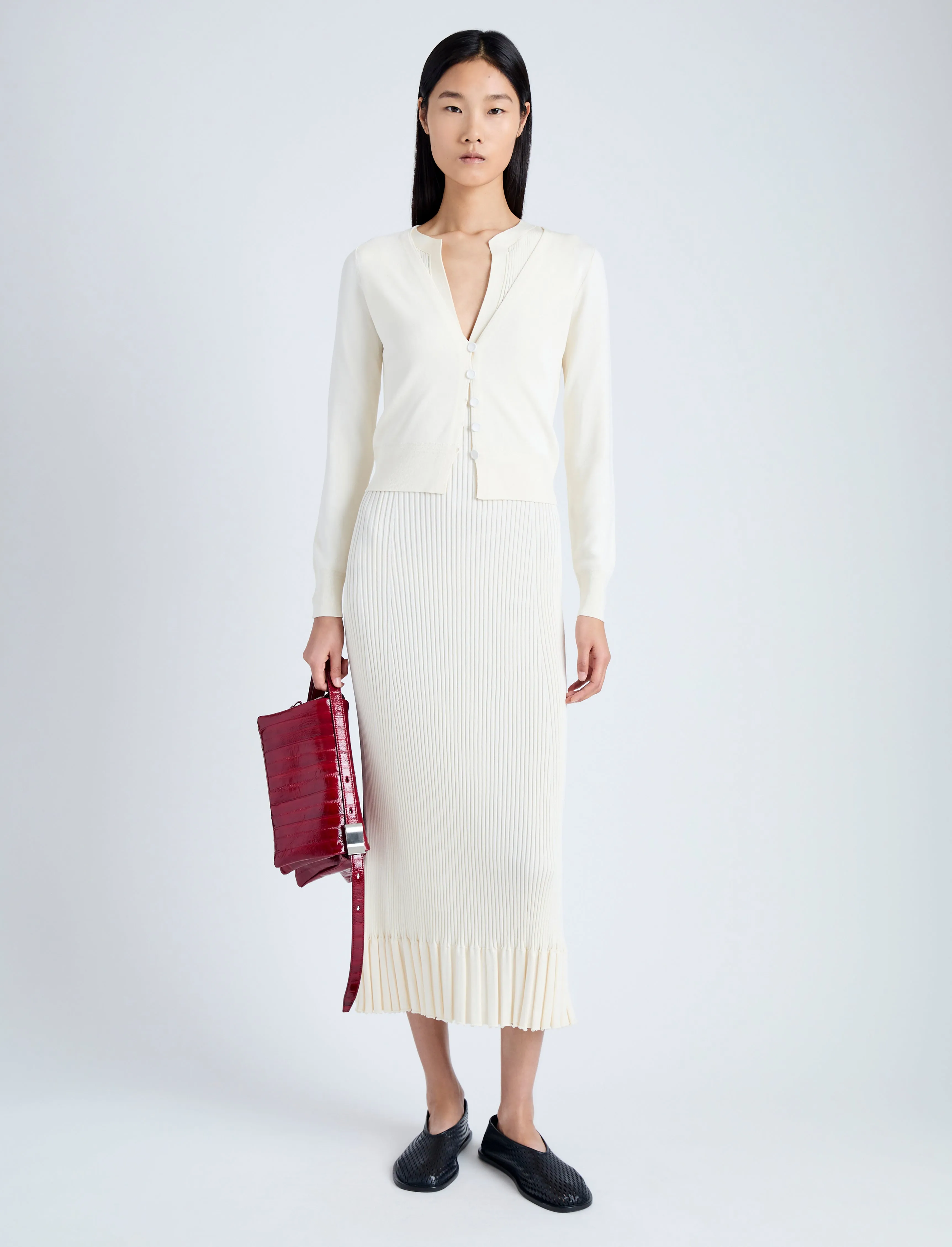 Addie Cardigan in Silk Viscose sold by Proenza Schouler product image thumbnail 3