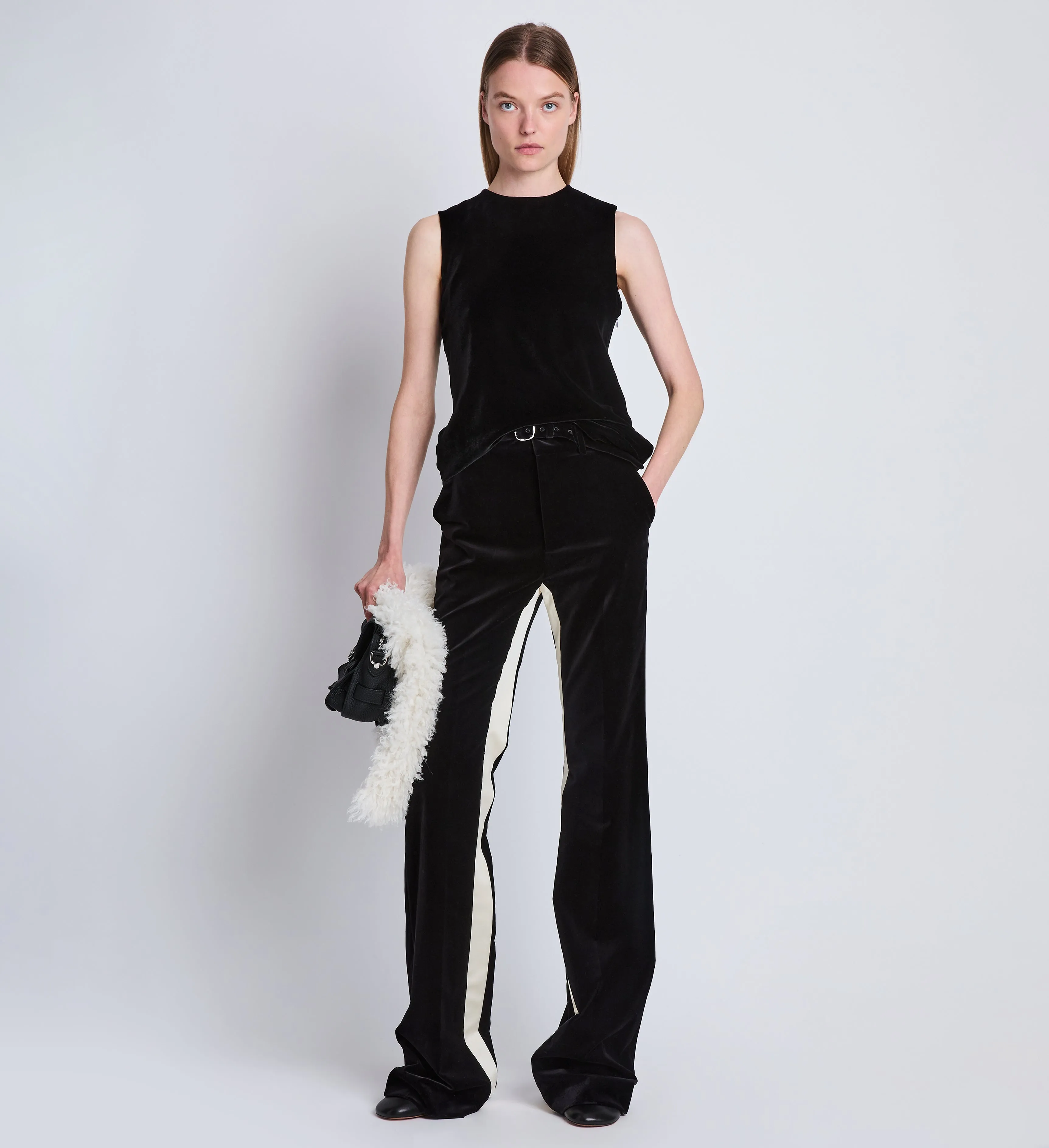 Marie Tuxedo Pant in Velvet Suiting sold by Proenza Schouler product image thumbnail 2