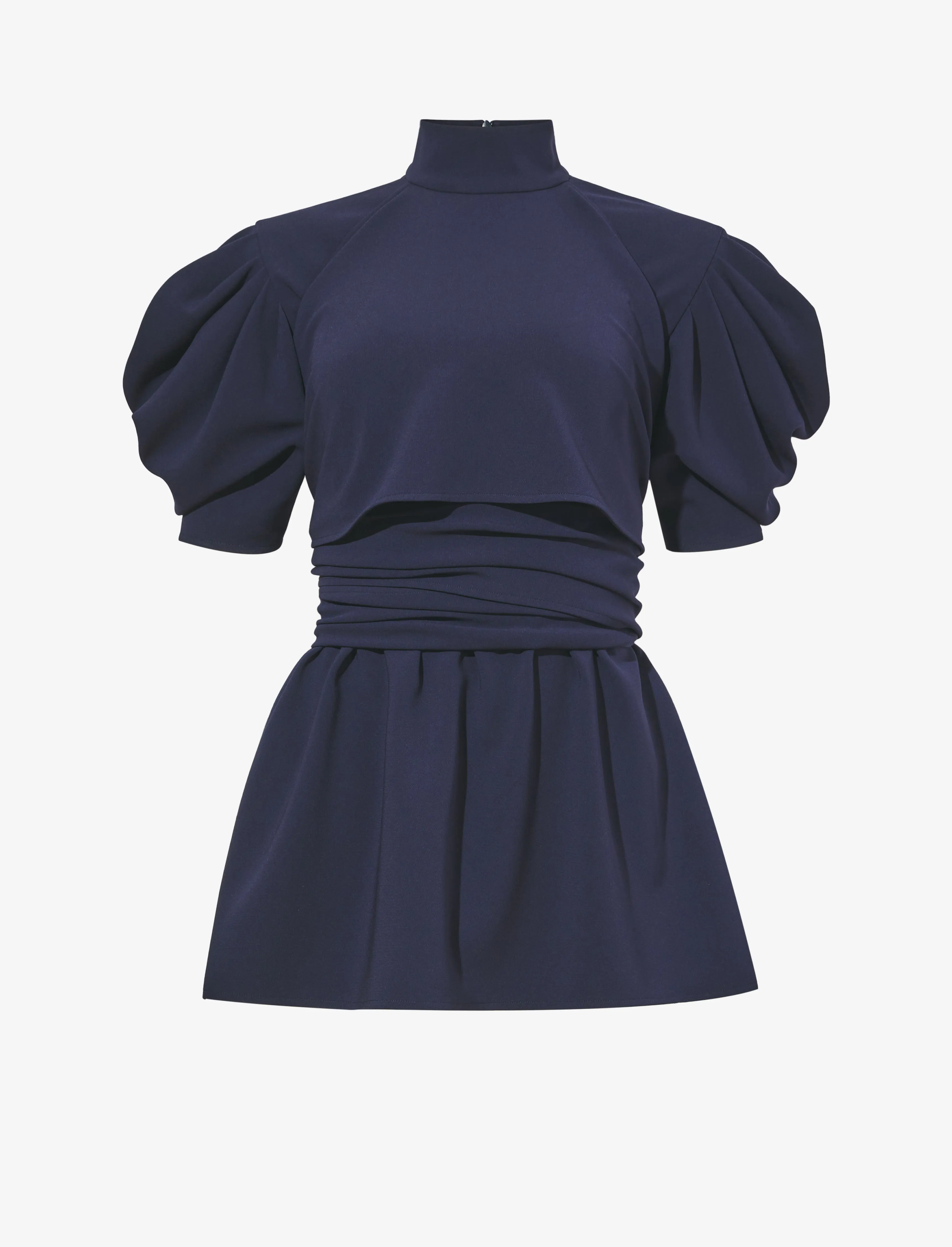 Matte Viscose Crepe Belted Top - NAVY sold by Proenza Schouler