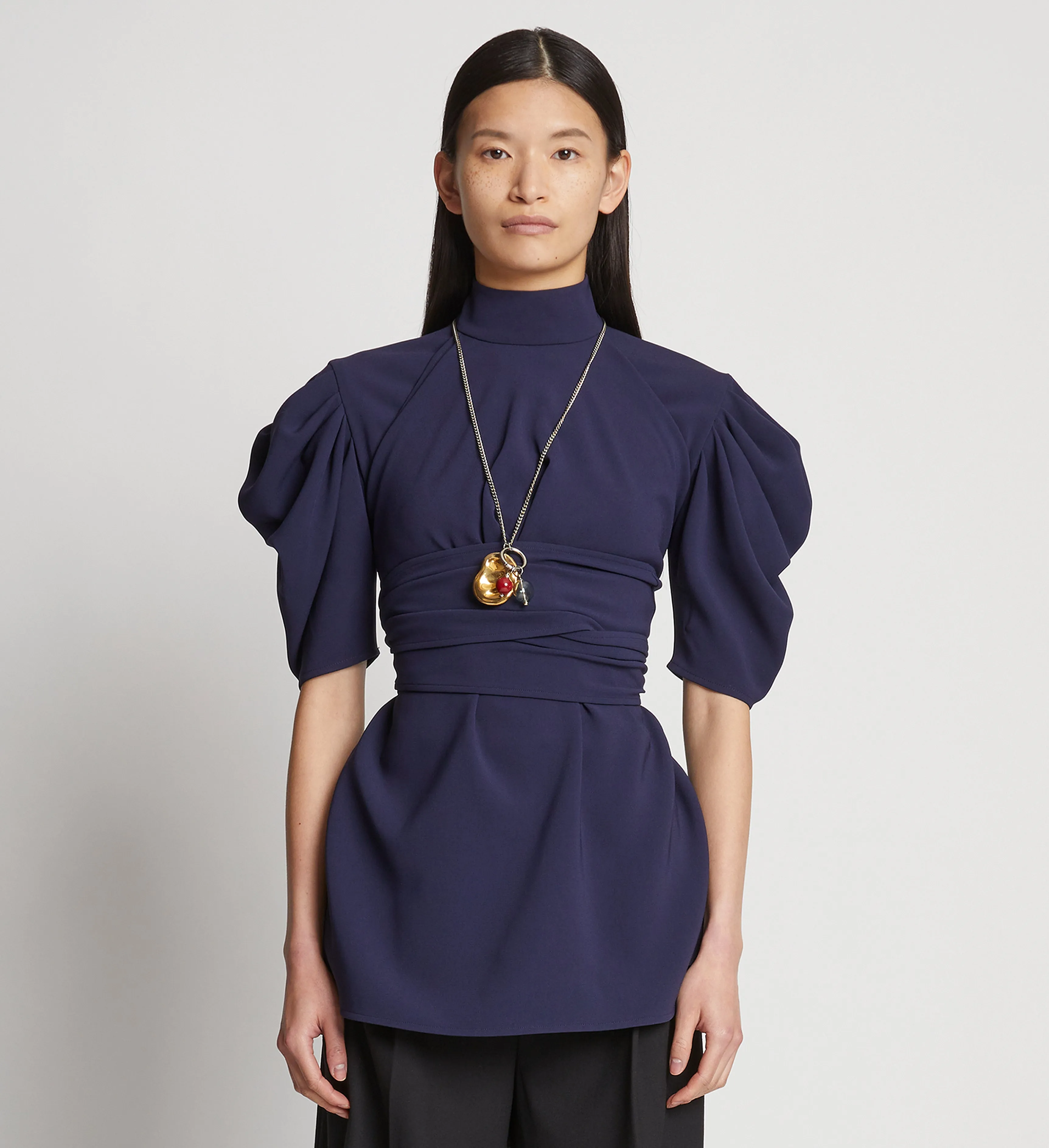Matte Viscose Crepe Belted Top - NAVY sold by Proenza Schouler product image thumbnail 2