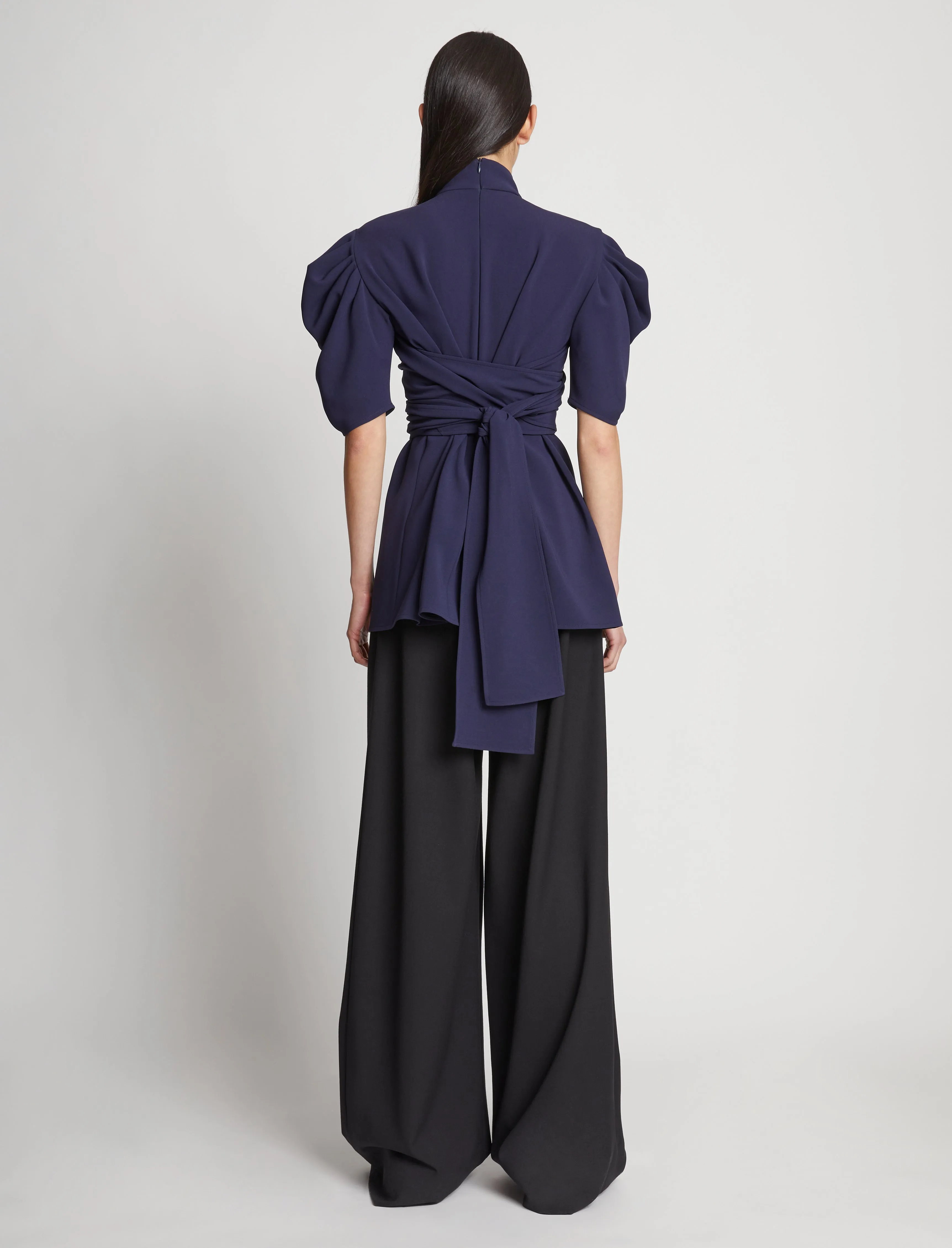 Matte Viscose Crepe Belted Top - NAVY sold by Proenza Schouler product image thumbnail 5