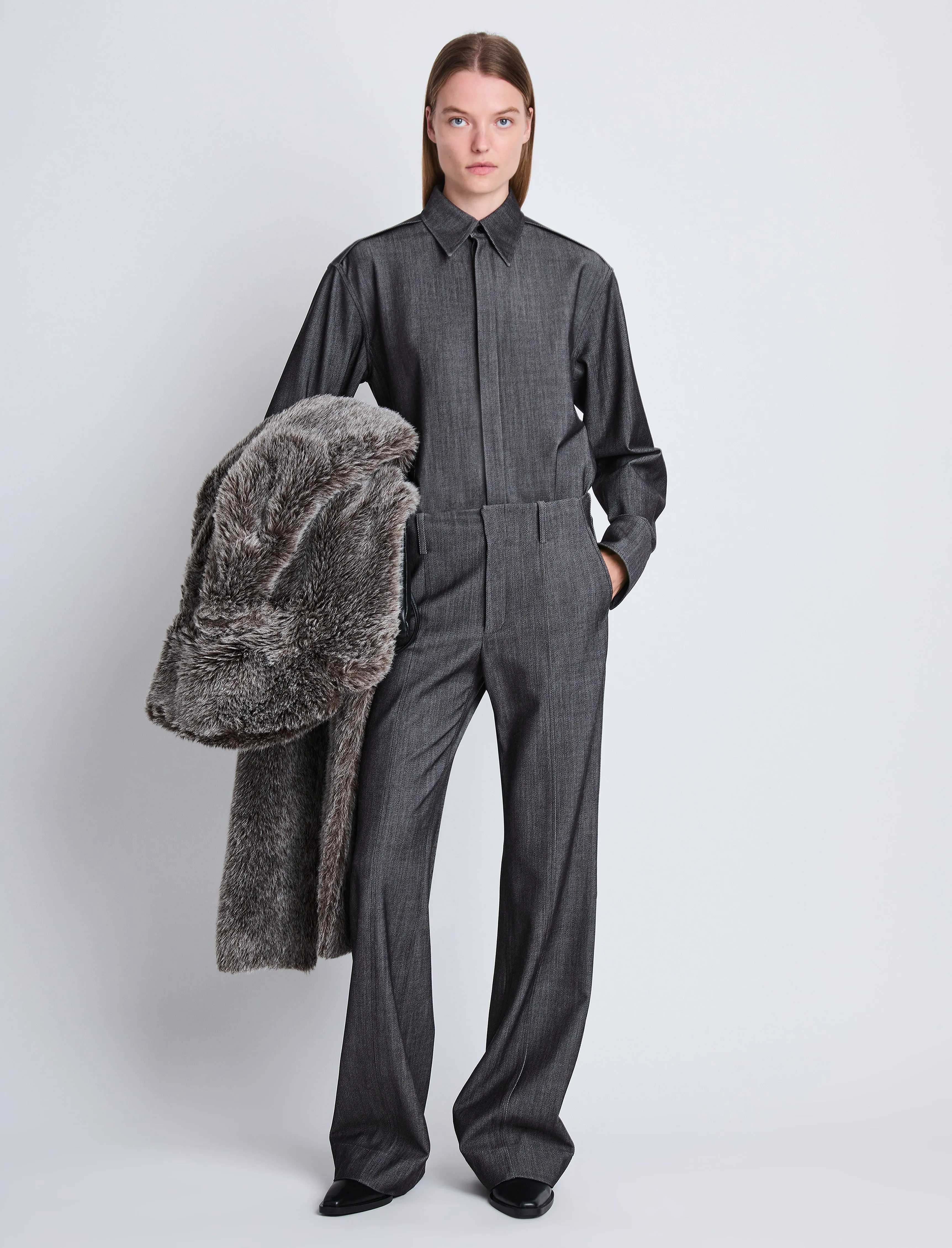 Maya Shirt in Wool Melange sold by Proenza Schouler product image thumbnail 3