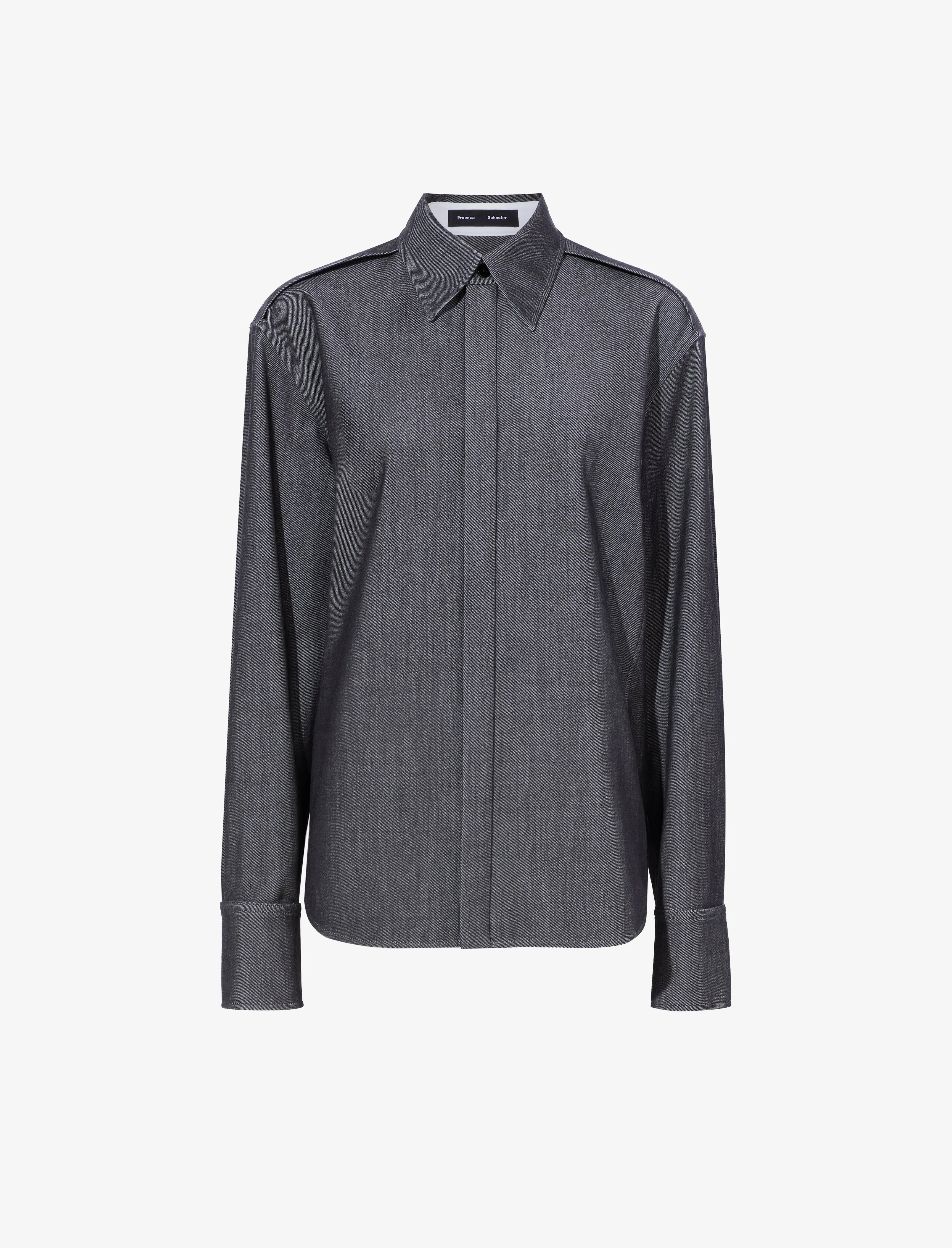 Maya Shirt in Wool Melange sold by Proenza Schouler