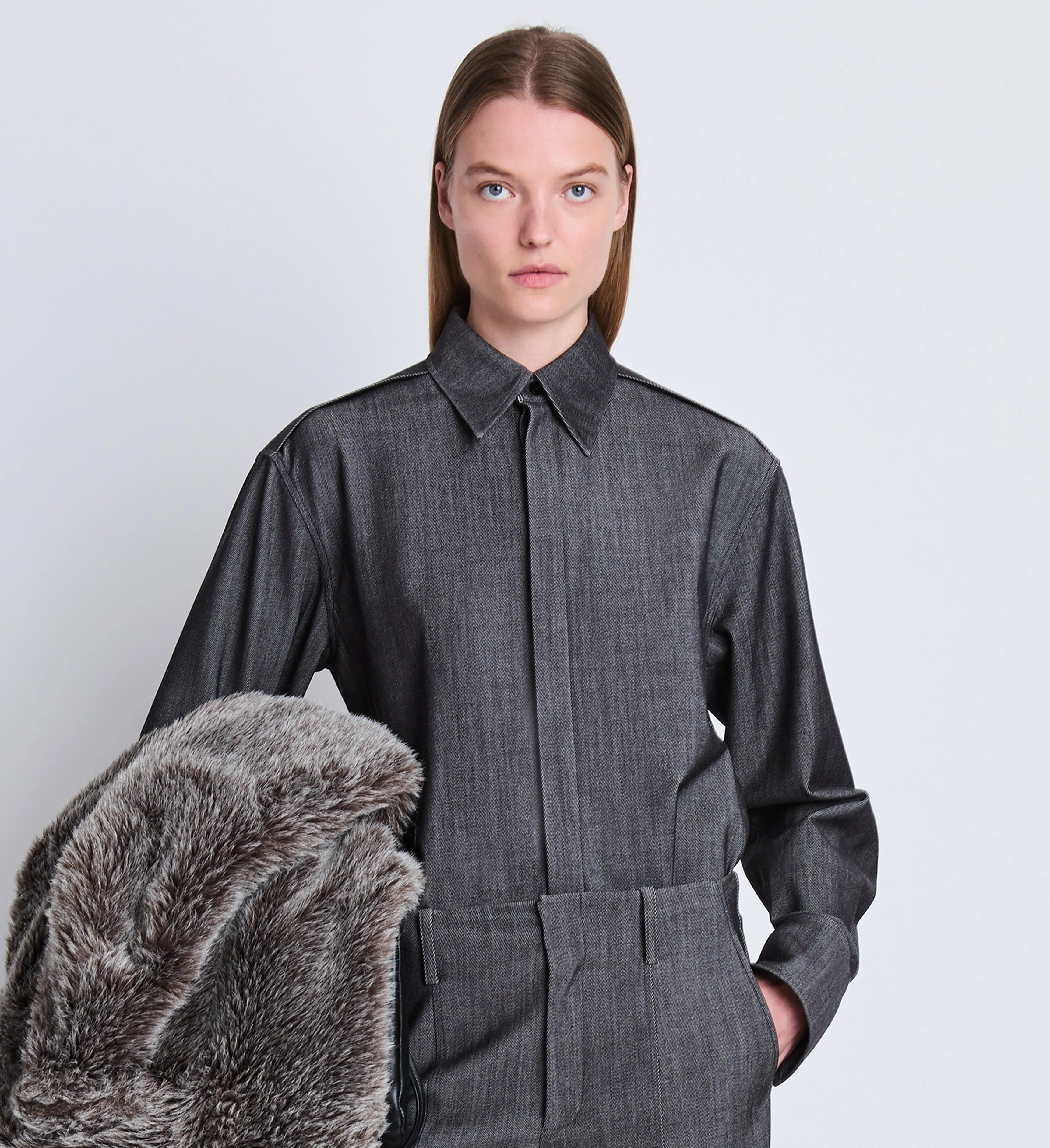 Maya Shirt in Wool Melange sold by Proenza Schouler product image thumbnail 2