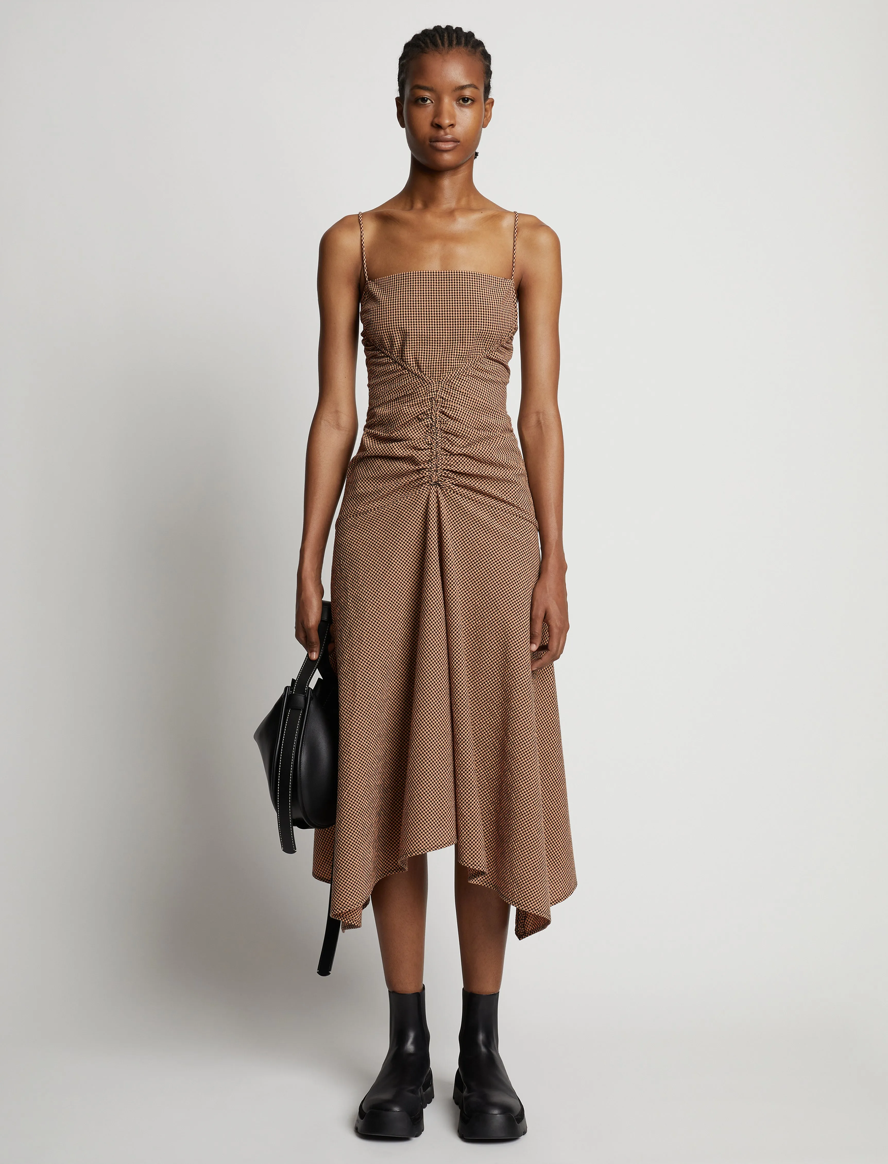 Gingham Ruched Strappy Dress sold by Proenza Schouler product image thumbnail 2