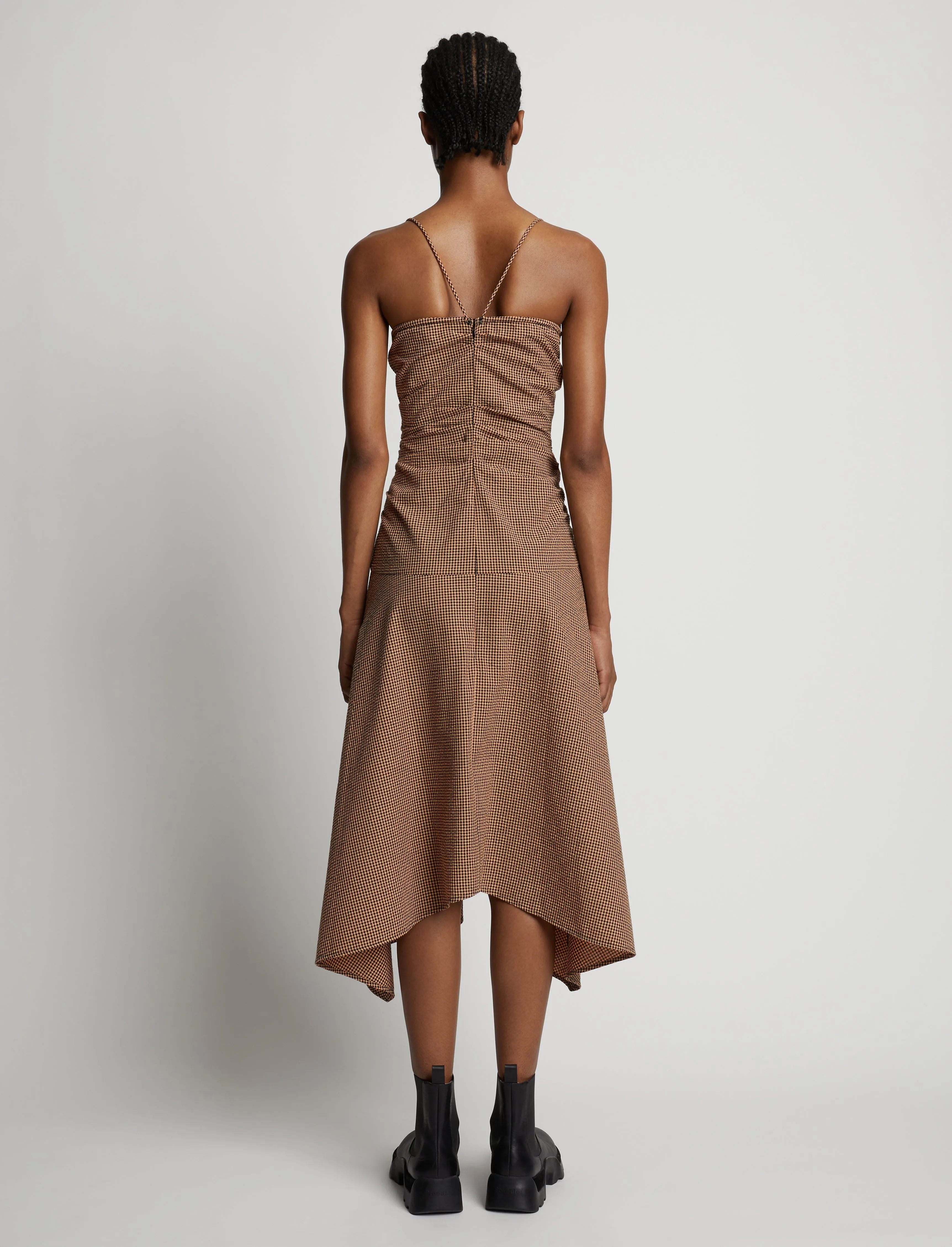 Gingham Ruched Strappy Dress sold by Proenza Schouler product image thumbnail 4