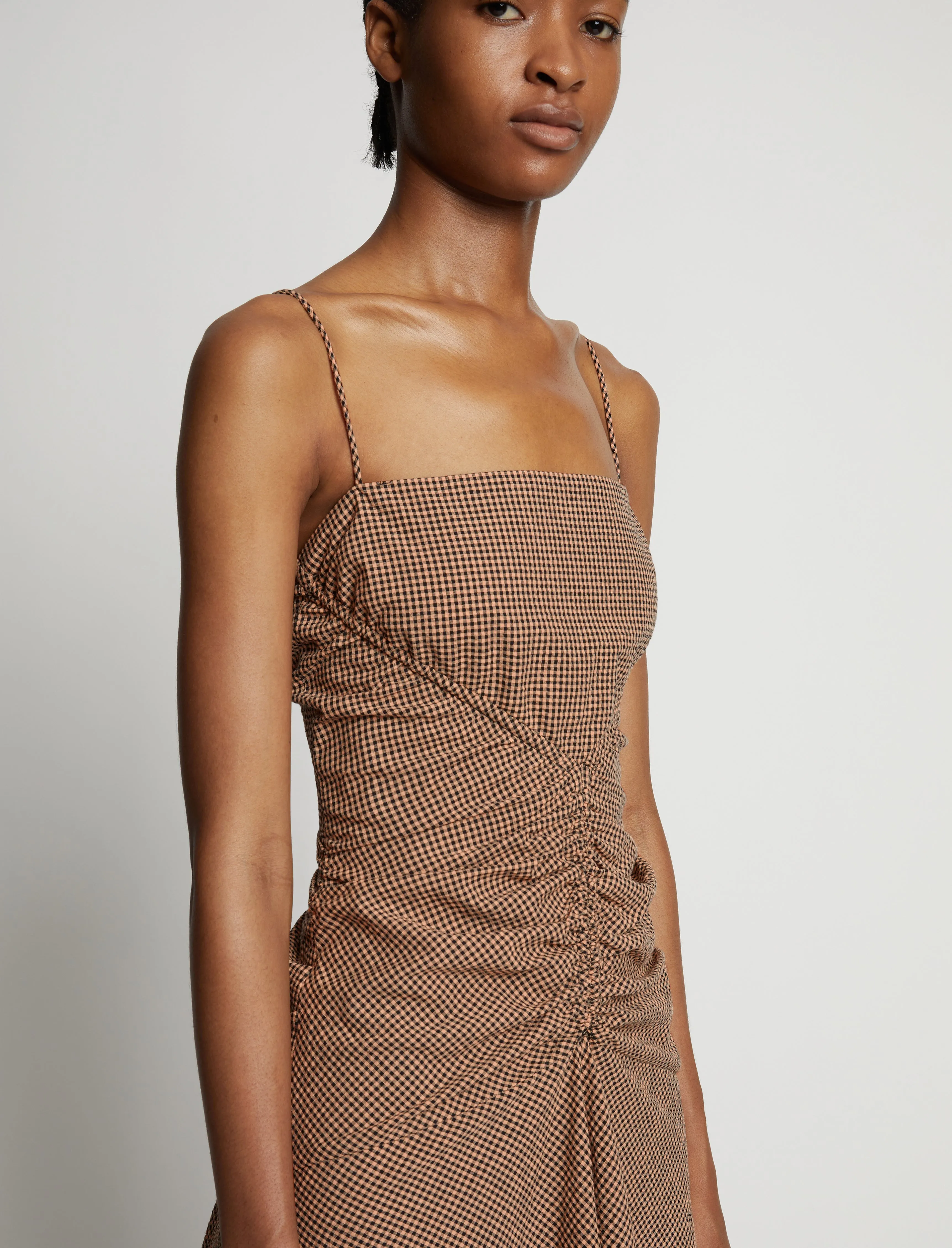 Gingham Ruched Strappy Dress sold by Proenza Schouler product image thumbnail 5