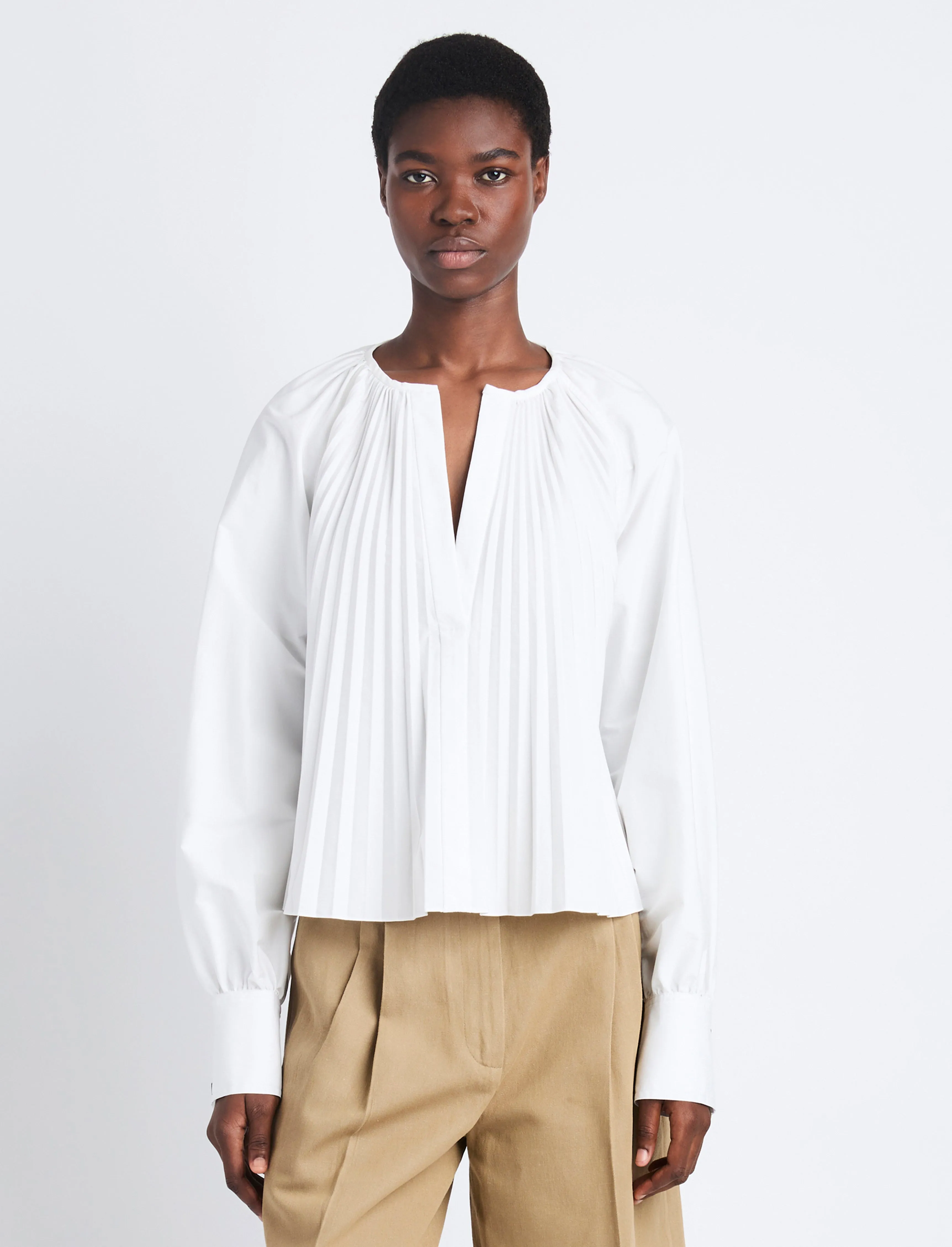 Monica Top in Compact Poplin sold by Proenza Schouler product image thumbnail 2