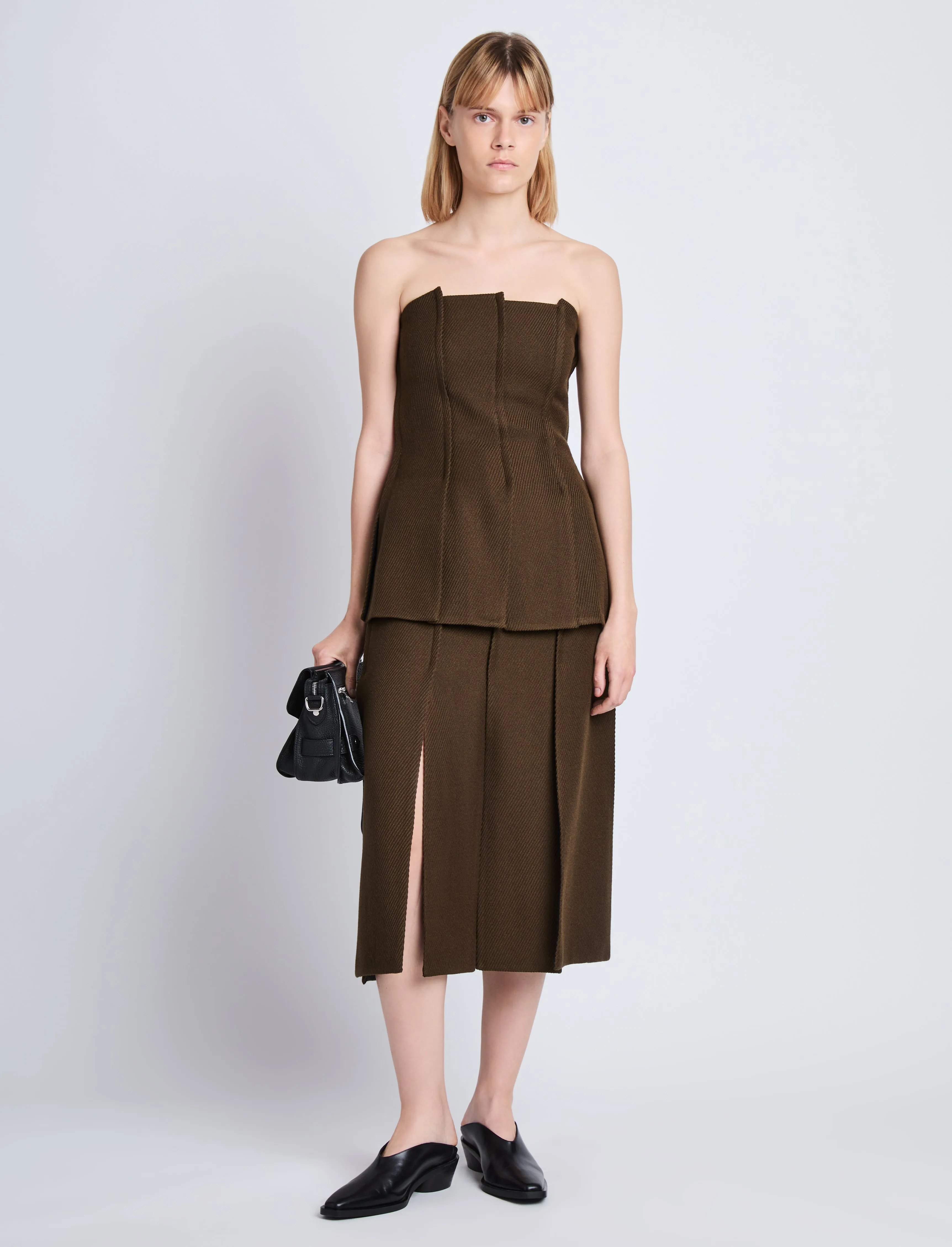 Corinne Strapless Top in Wool Twill sold by Proenza Schouler product image thumbnail 3