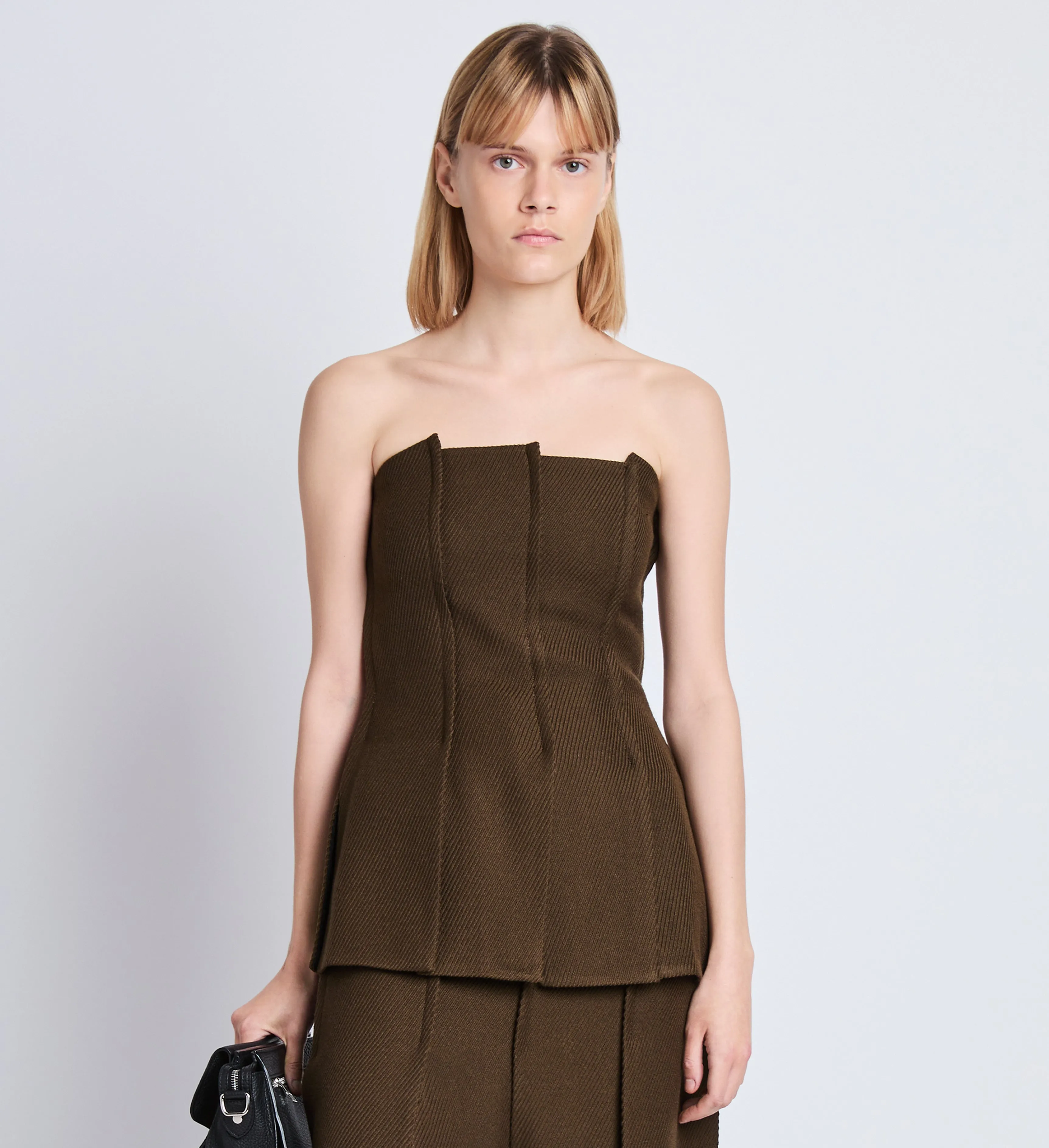 Corinne Strapless Top in Wool Twill sold by Proenza Schouler product image thumbnail 2