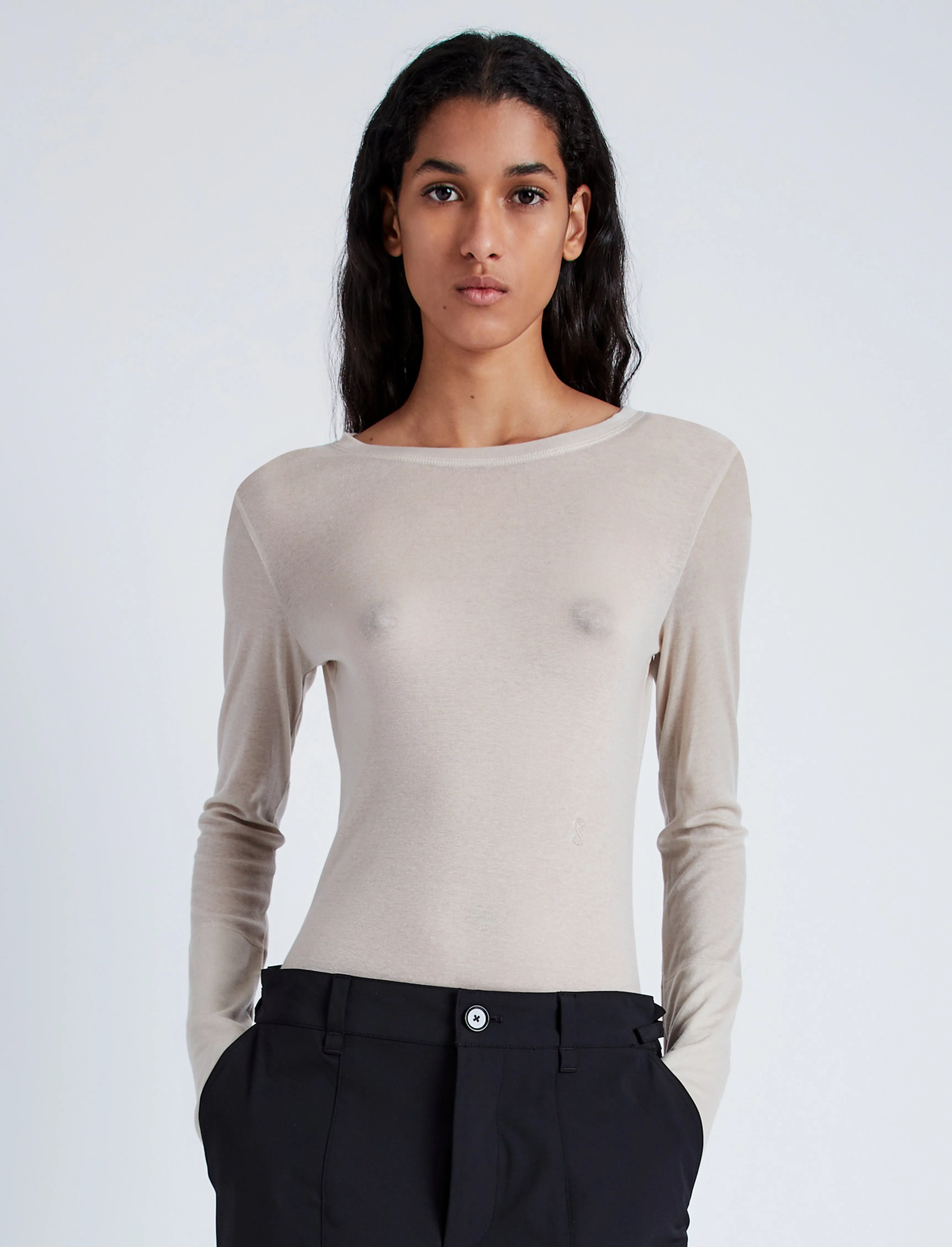 Kaiya Top in Sheer Slub Jersey sold by Proenza Schouler product image thumbnail 2