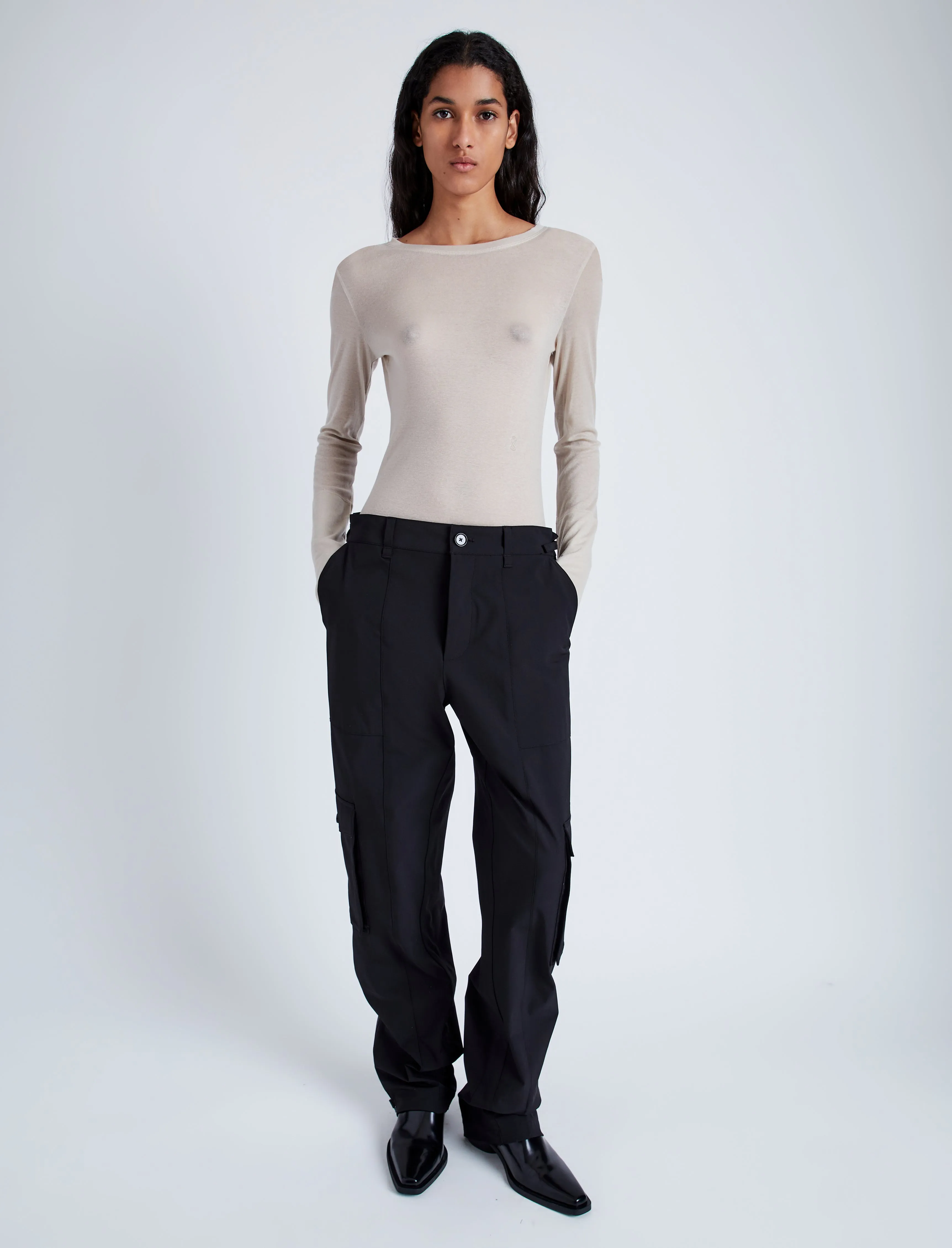 Kaiya Top in Sheer Slub Jersey sold by Proenza Schouler product image thumbnail 3