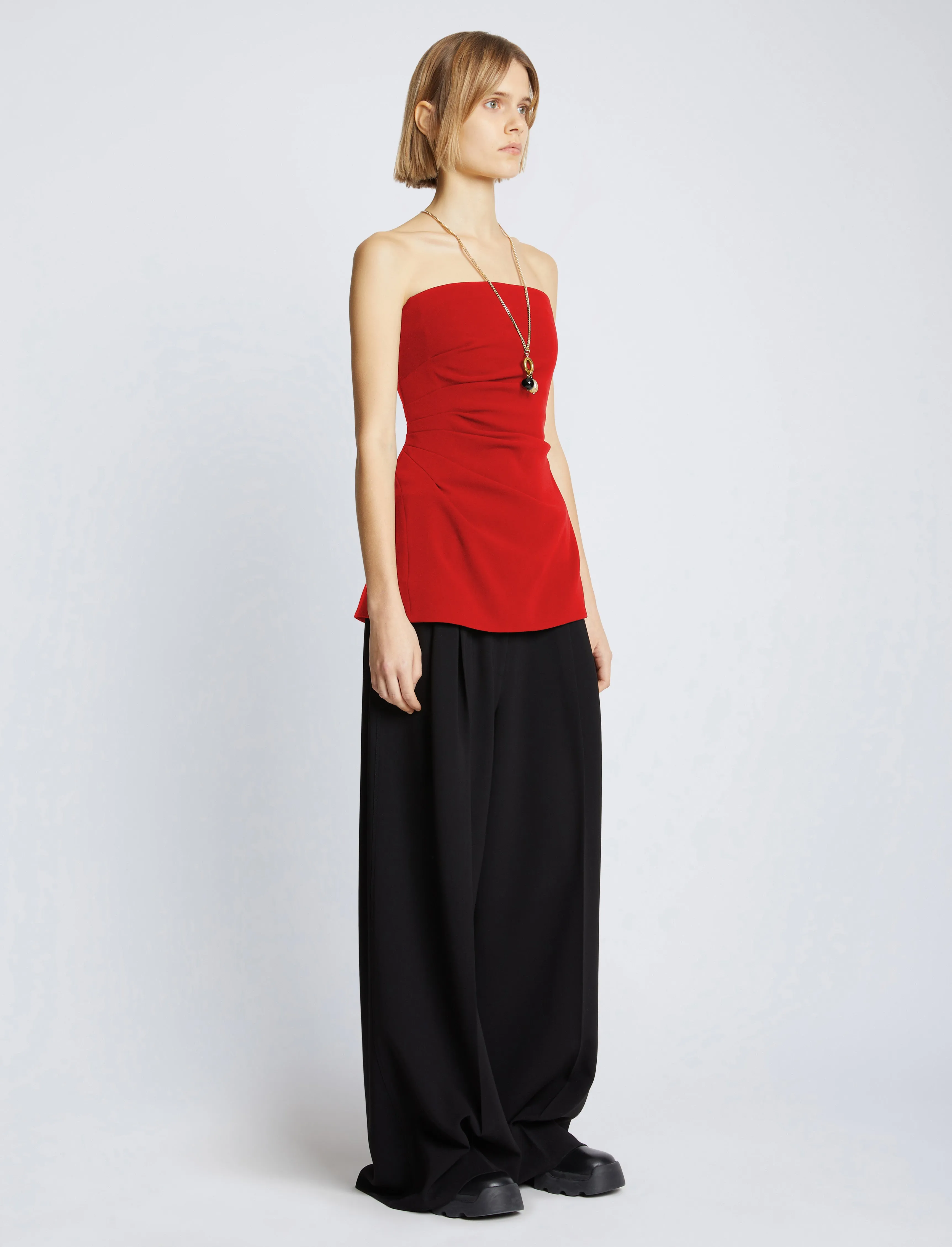 Bobbi Strapless Top in Matte Double Crepe sold by Proenza Schouler product image thumbnail 4
