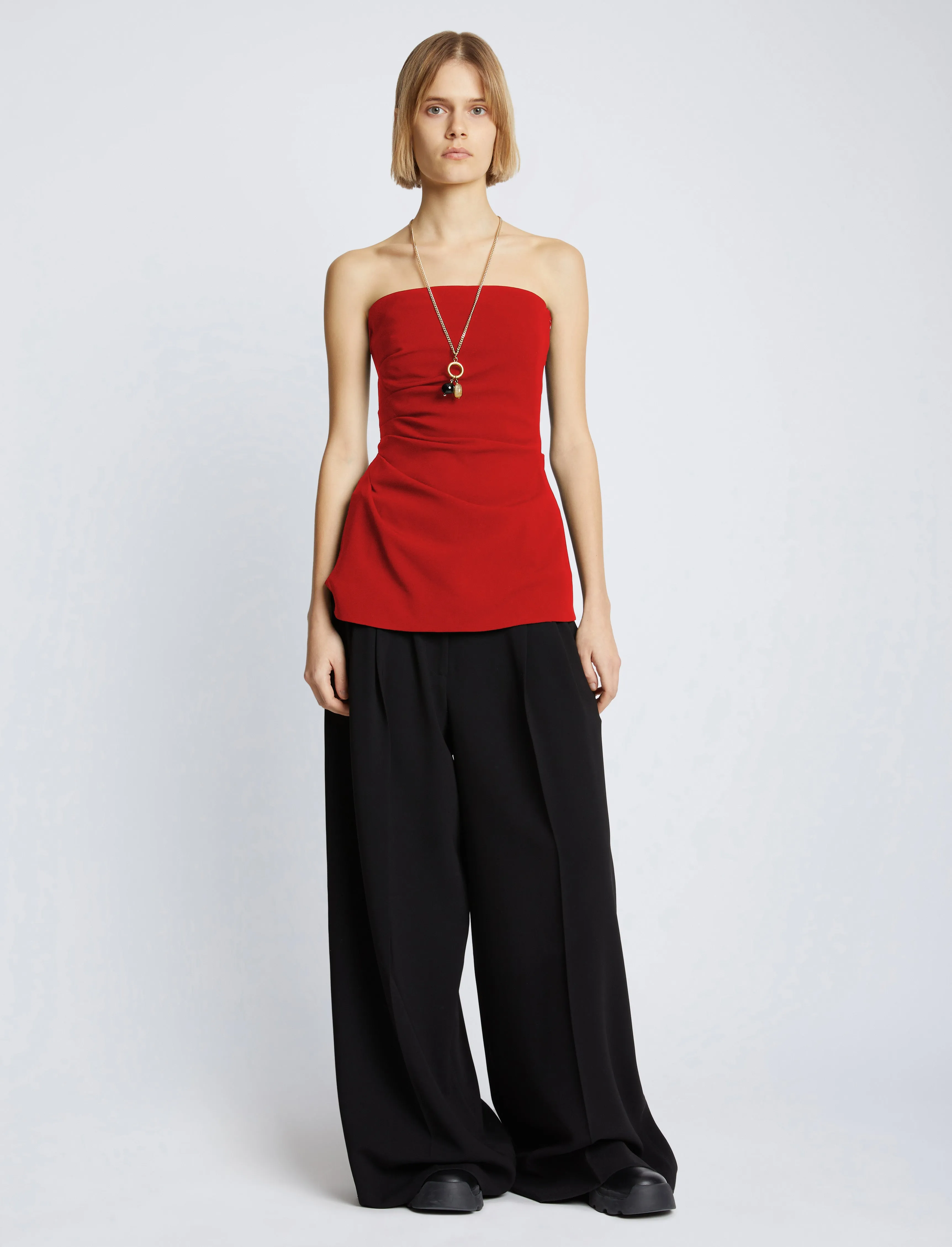 Bobbi Strapless Top in Matte Double Crepe sold by Proenza Schouler product image thumbnail 3