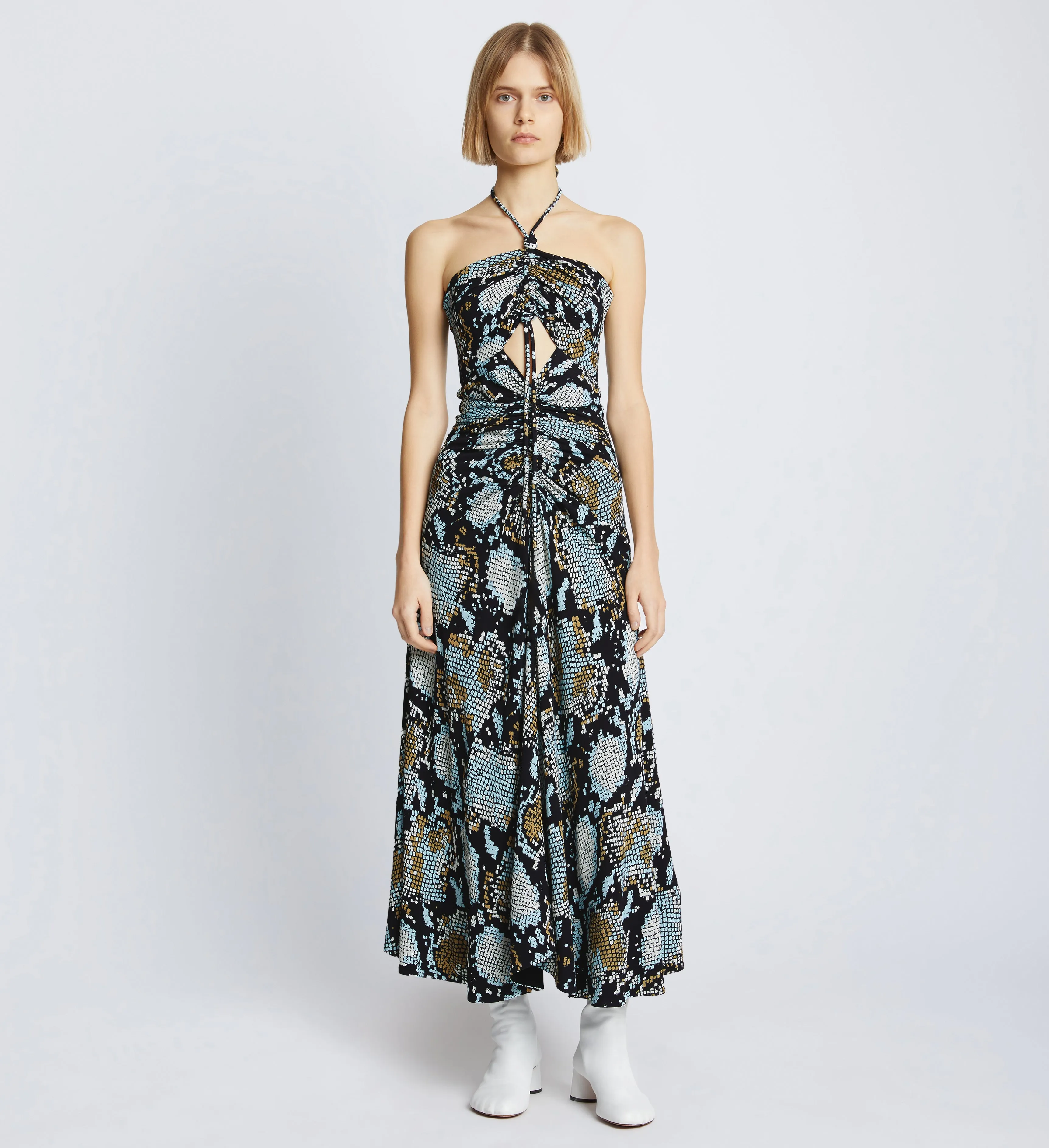 Printed Snake Crepe De Chine Halter Dress sold by Proenza Schouler product image thumbnail 2