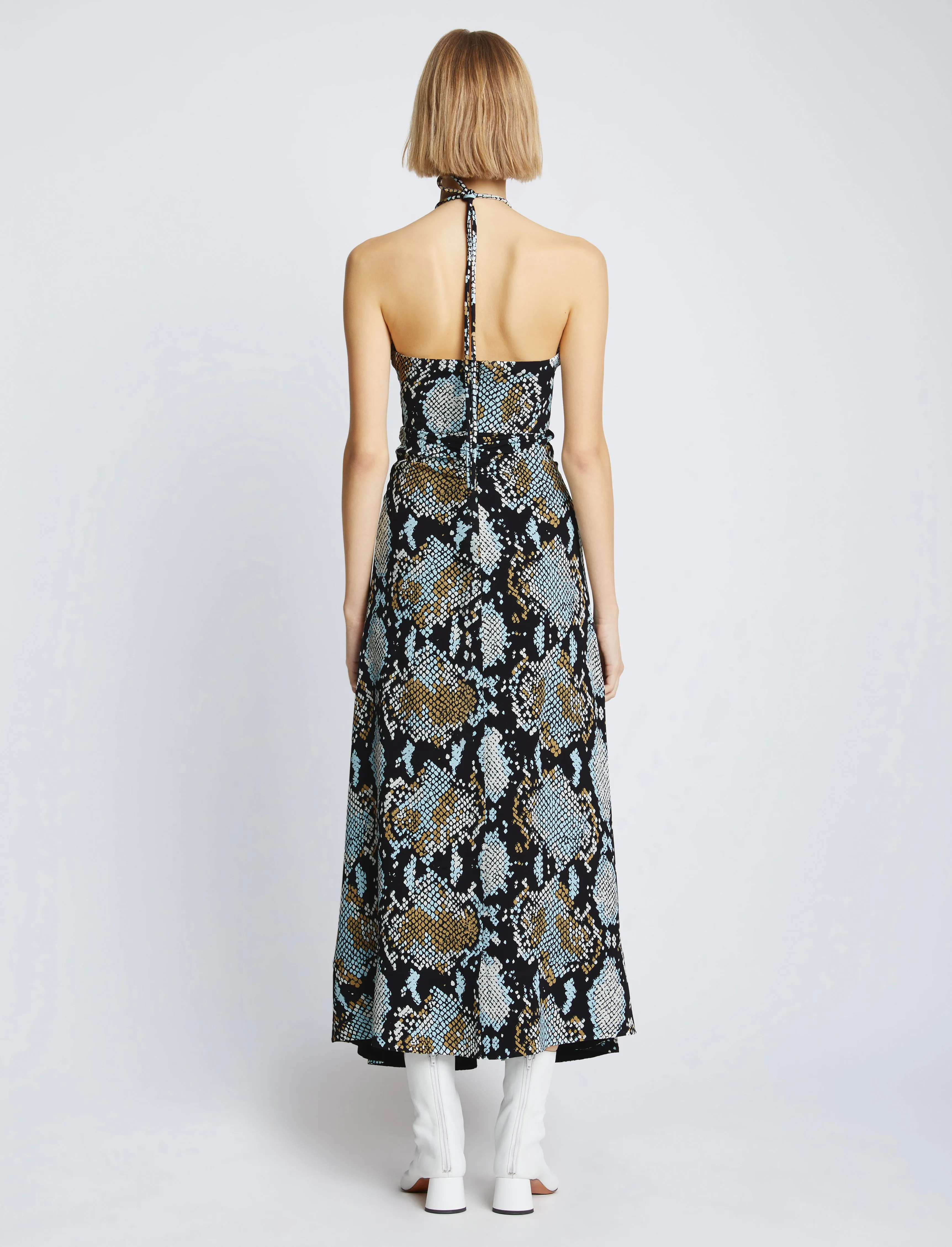 Printed Snake Crepe De Chine Halter Dress sold by Proenza Schouler product image thumbnail 4