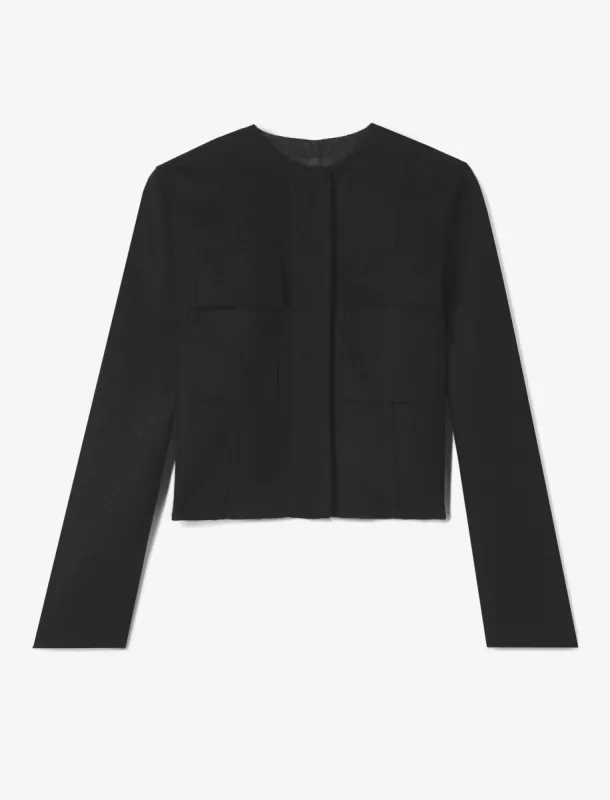 Eco Wool Double Face Crop Jacket - BLACK MULTI sold by Proenza Schouler