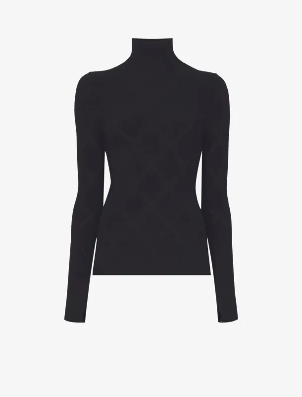 Pointelle Diamonds Turtleneck Top sold by Proenza Schouler