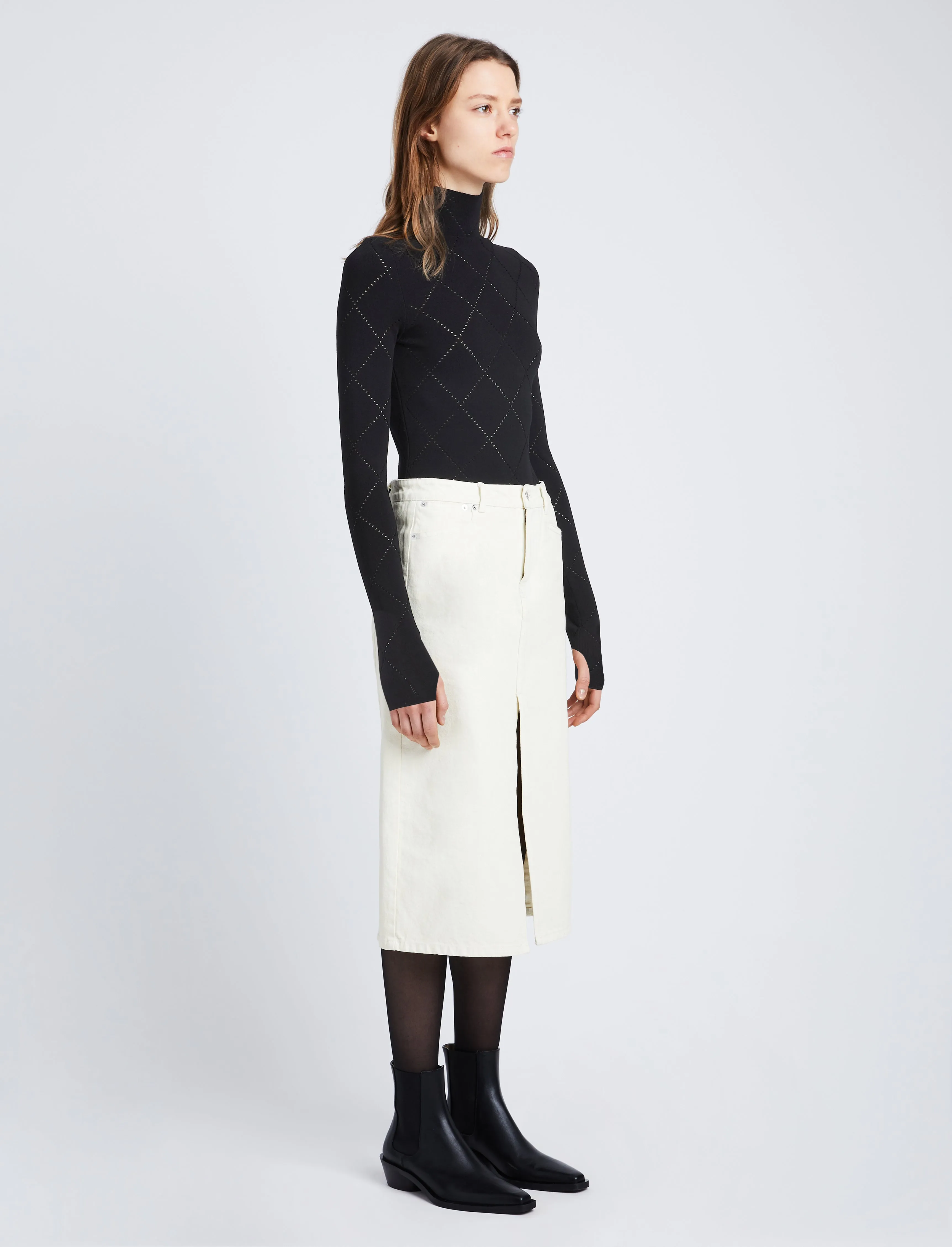 Pointelle Diamonds Turtleneck Top sold by Proenza Schouler product image thumbnail 4