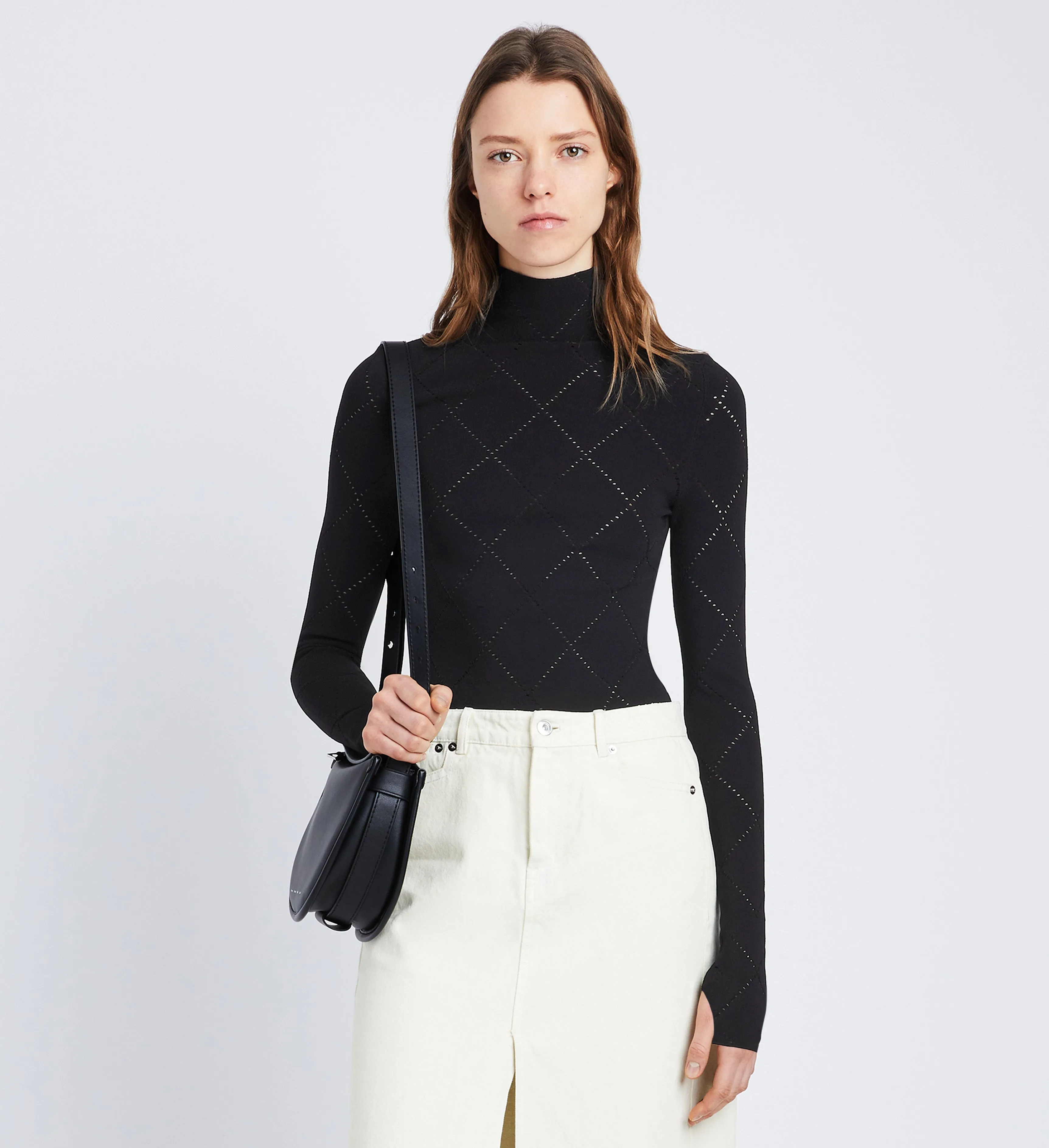 Pointelle Diamonds Turtleneck Top sold by Proenza Schouler product image thumbnail 2